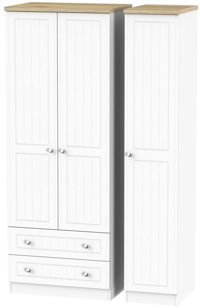 Vienna Wardrobe - 3 Door - LHF 2 Drawers - Tall - Triple - Porcelain