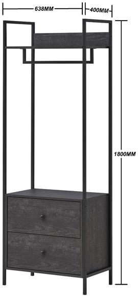 Warren 2 Drawer Open Wardrobe - Variant Available