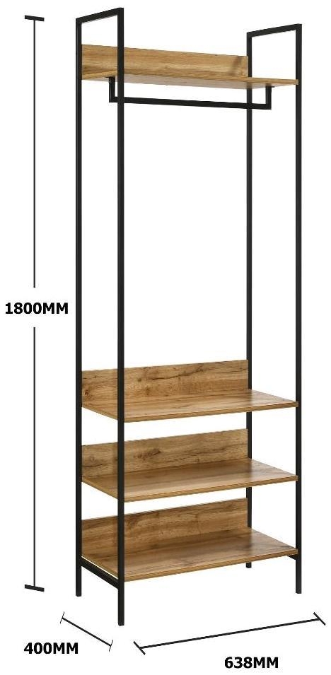 Warren 4 Shelves Narrow Open Wardrobe - Variant Available
