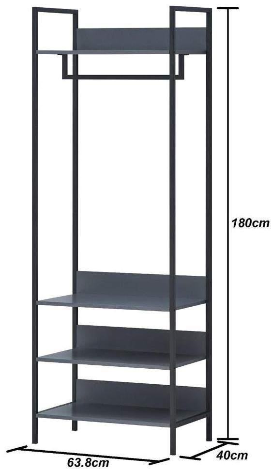 Warren 4 Shelves Narrow Open Wardrobe - Variant Available