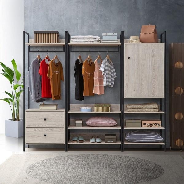 Warren 4 Shelves Wide Open Wardrobe - Variant Available