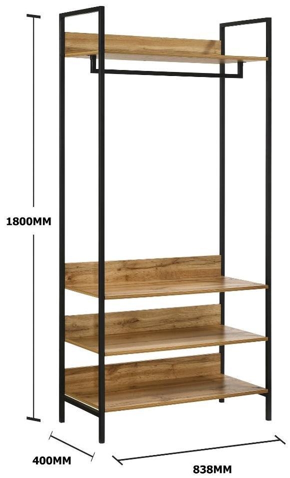 Warren 4 Shelves Wide Open Wardrobe - Variant Available
