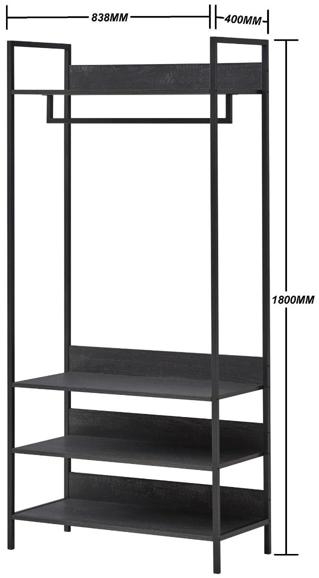 Warren 4 Shelves Wide Open Wardrobe - Variant Available