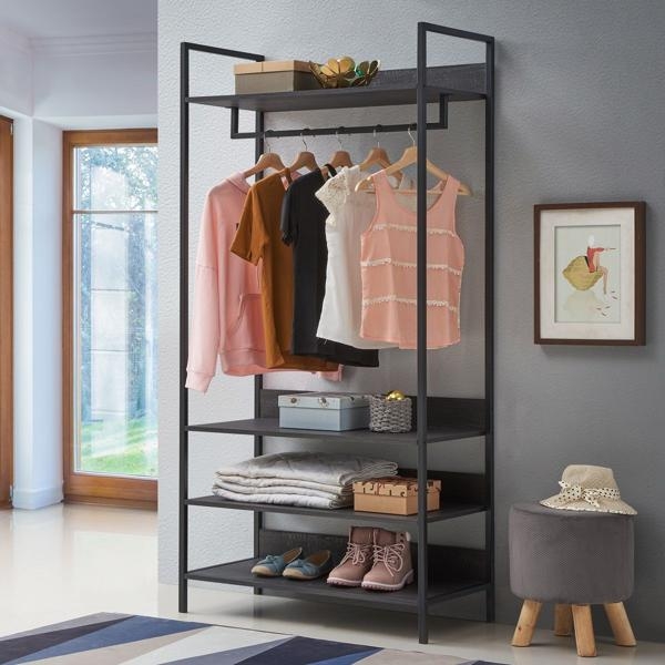 Warren 4 Shelves Wide Open Wardrobe - Variant Available