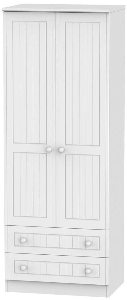 Warwick Wardrobe - 2 Door - 2 Drawer - Tall - White