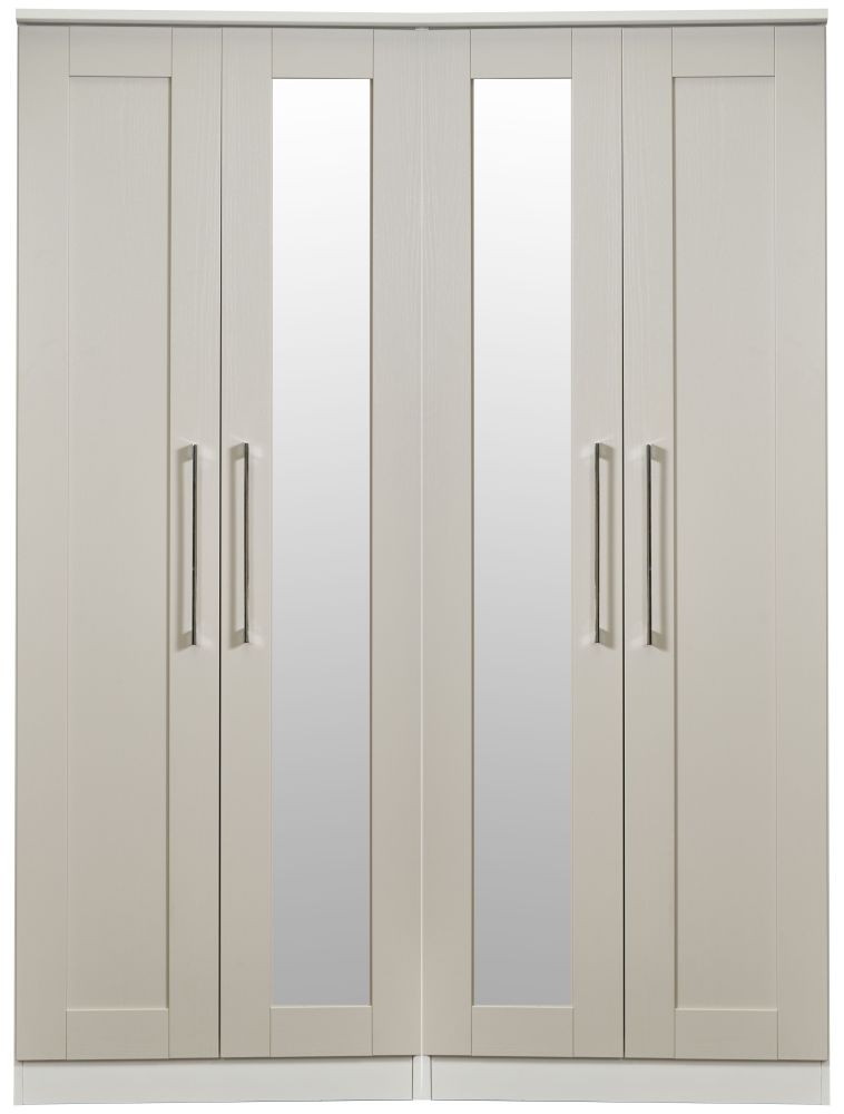York Cashmere 4 Door Tall Mirror Wardrobe