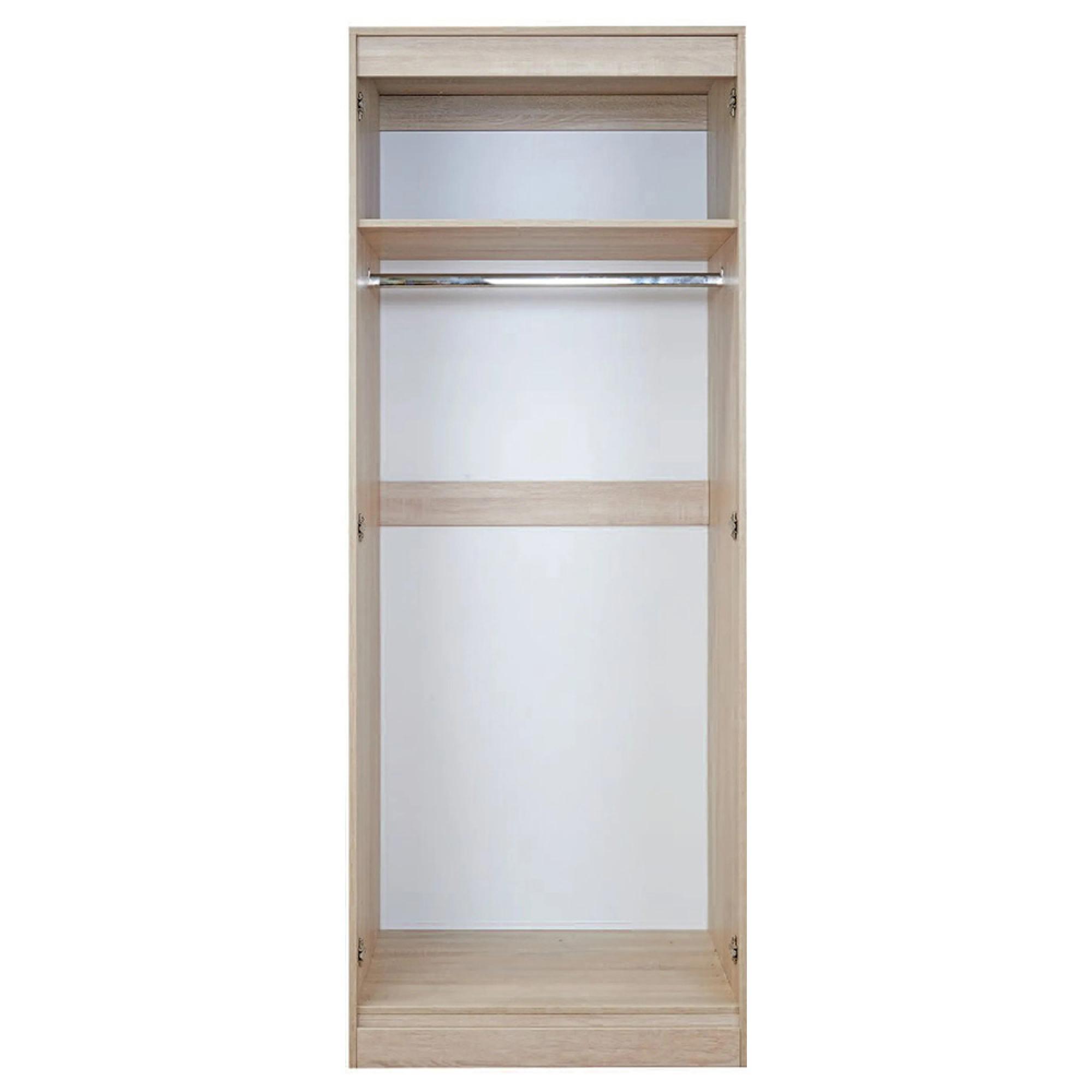 Monaco Wardrobe - 2 Door - Plain - Tall - Cashmere and Carini Walnut