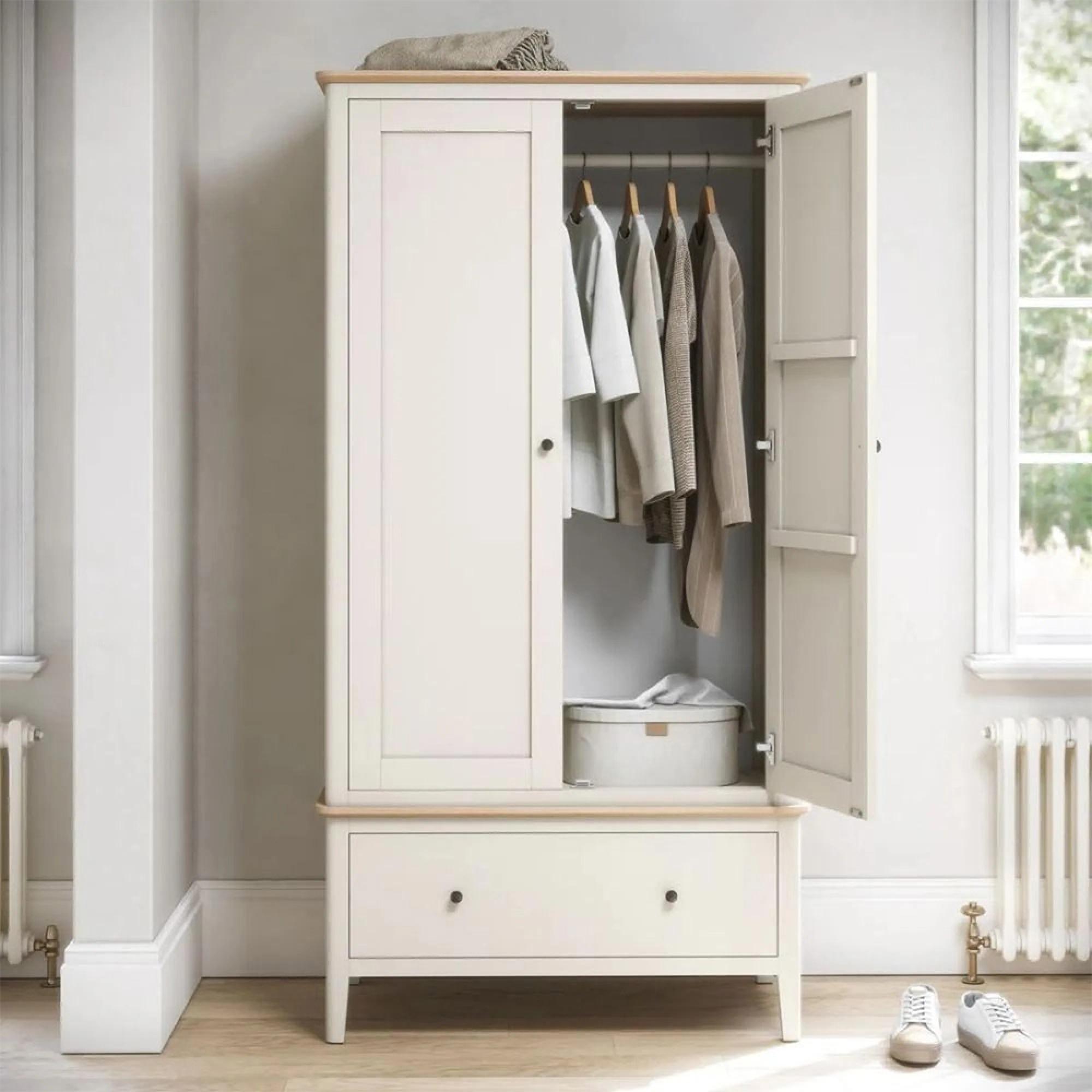 Marlow Wardrobe - 2 Door - 1 Drawer - White