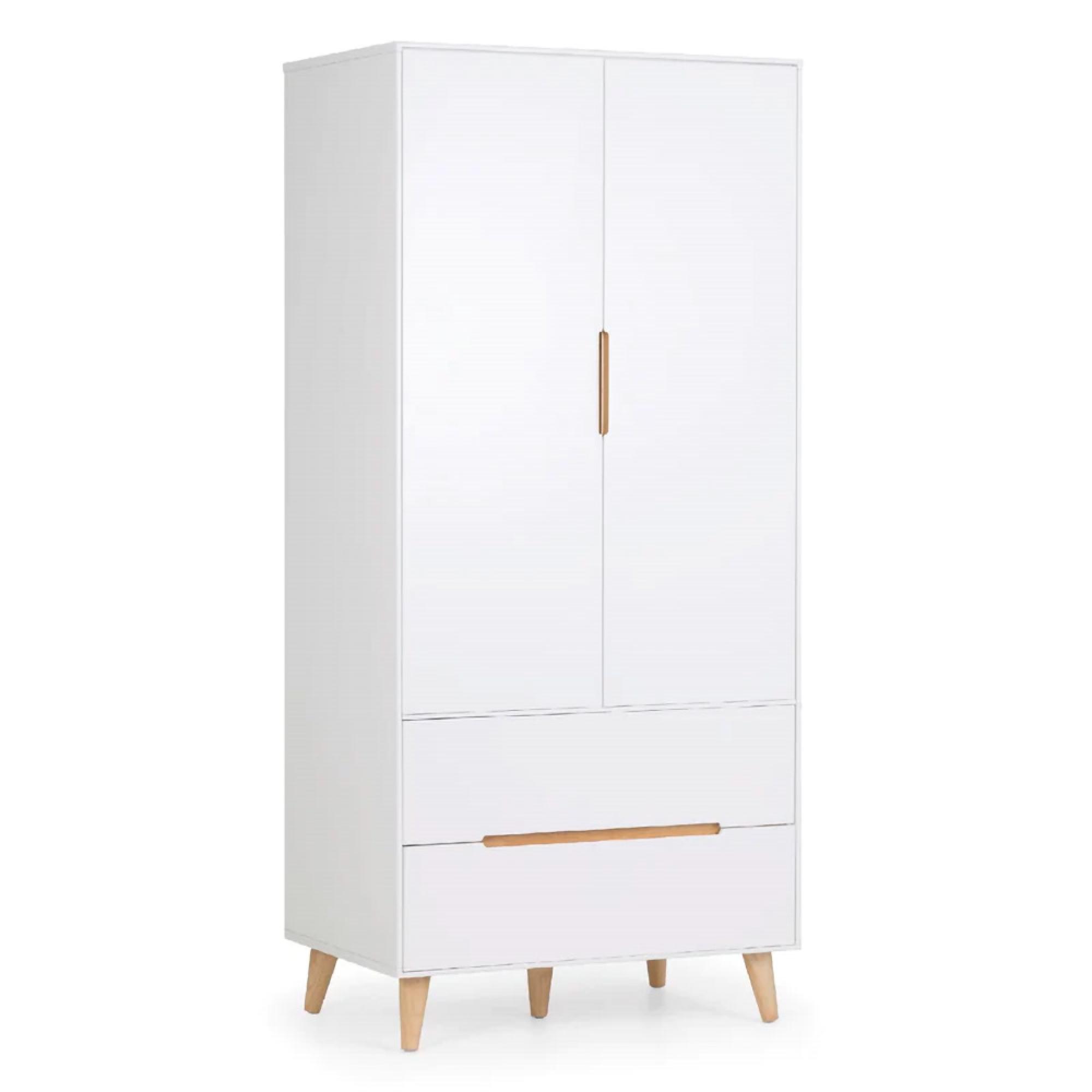 Alicia White Double Wardrobe - 2 Door - 2 Drawer