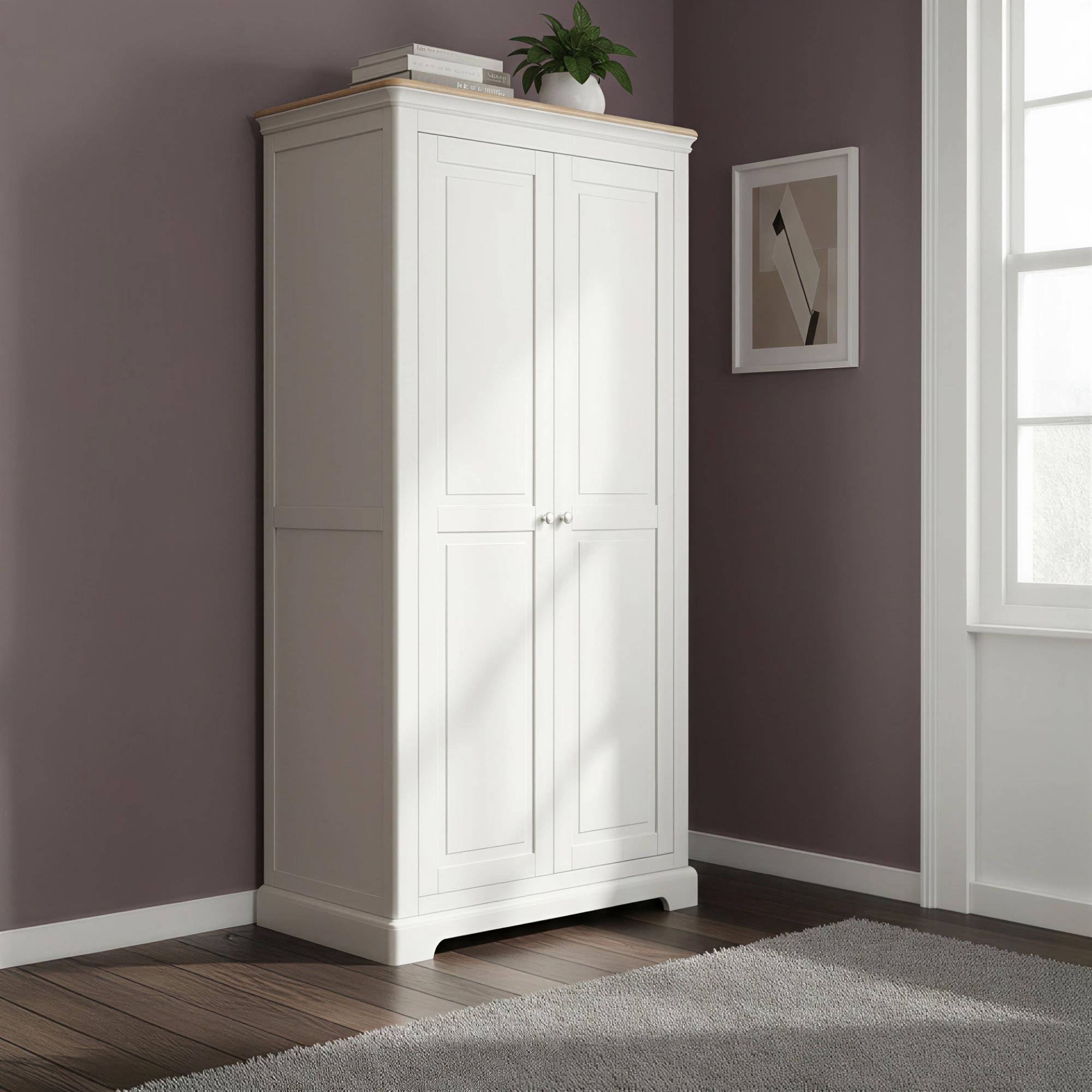 Cromwell Wardrobe - 2 Door - Grey Painted