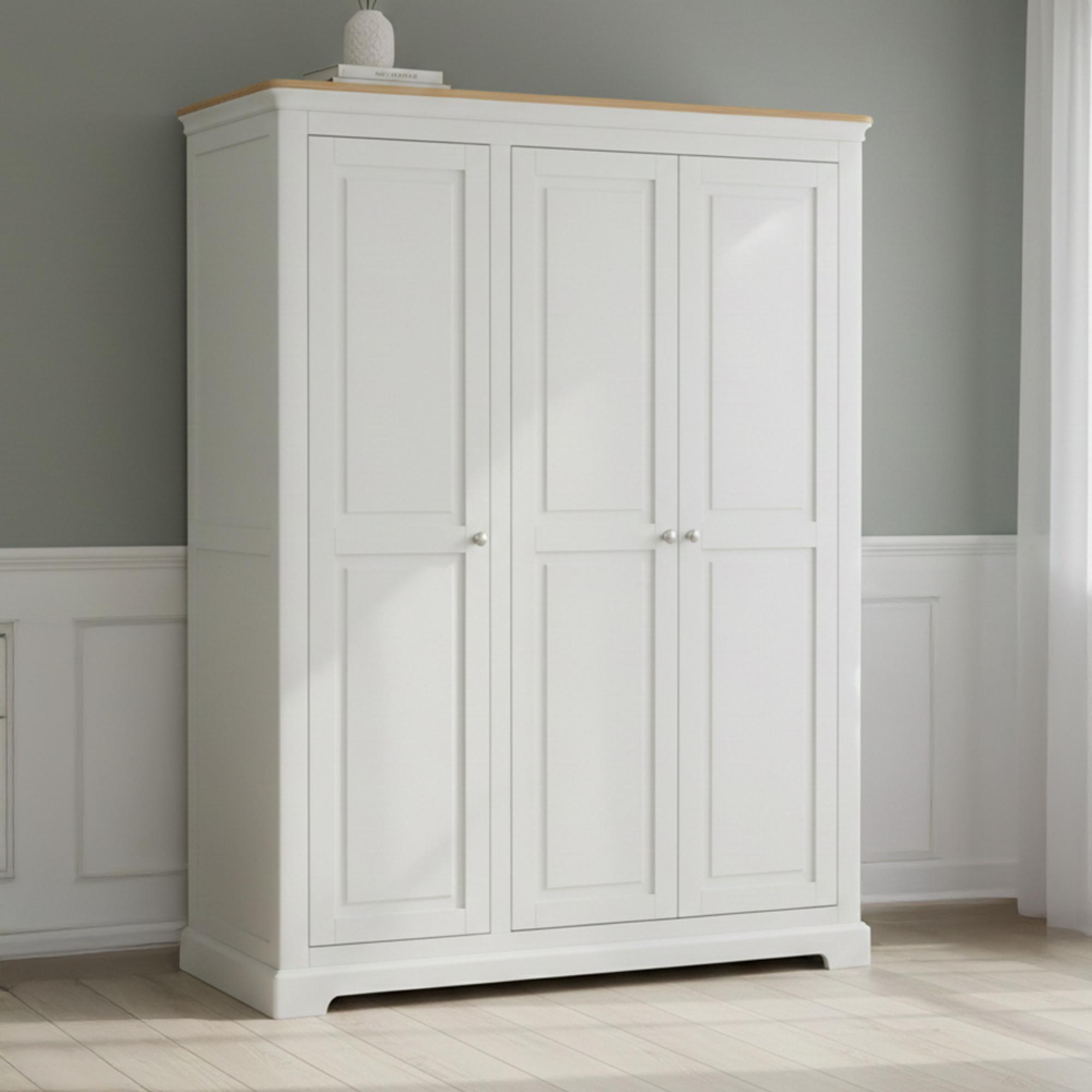 Cromwell Wardrobe - 3 Door - White Painted