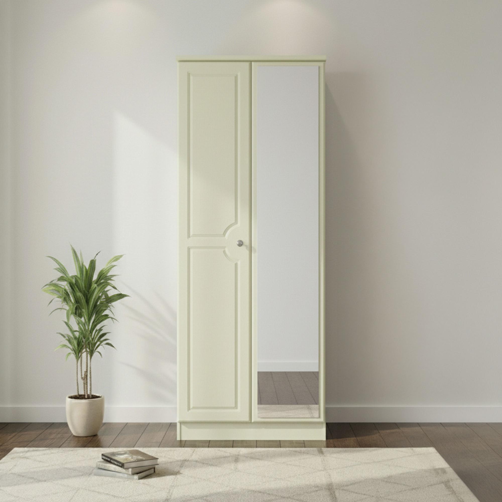 Pembroke Cream 2 Door Tall Wardrobe - 1 Mirror