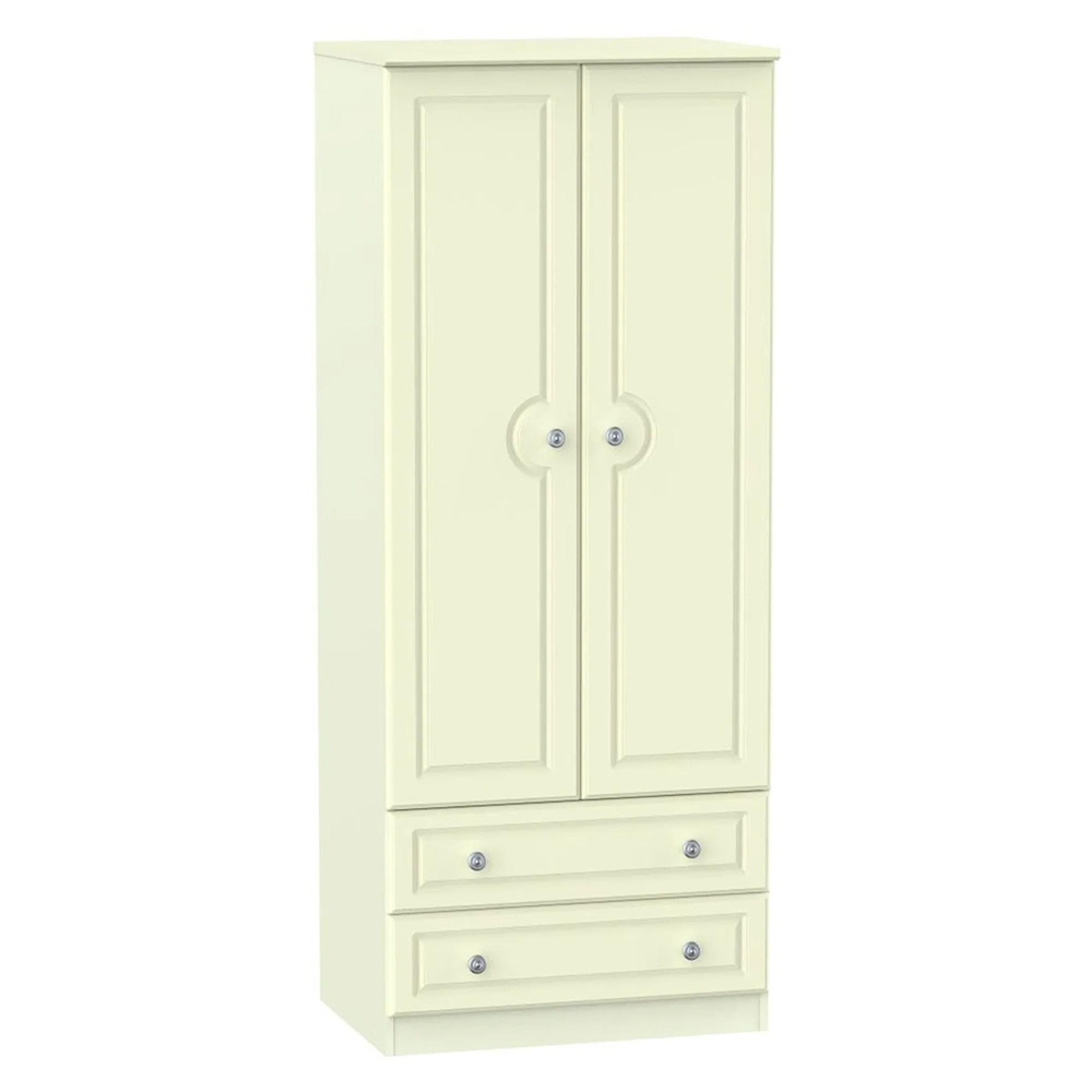 Pembroke Wardrobe - 2 Door - 2 Drawer - Double - Cream