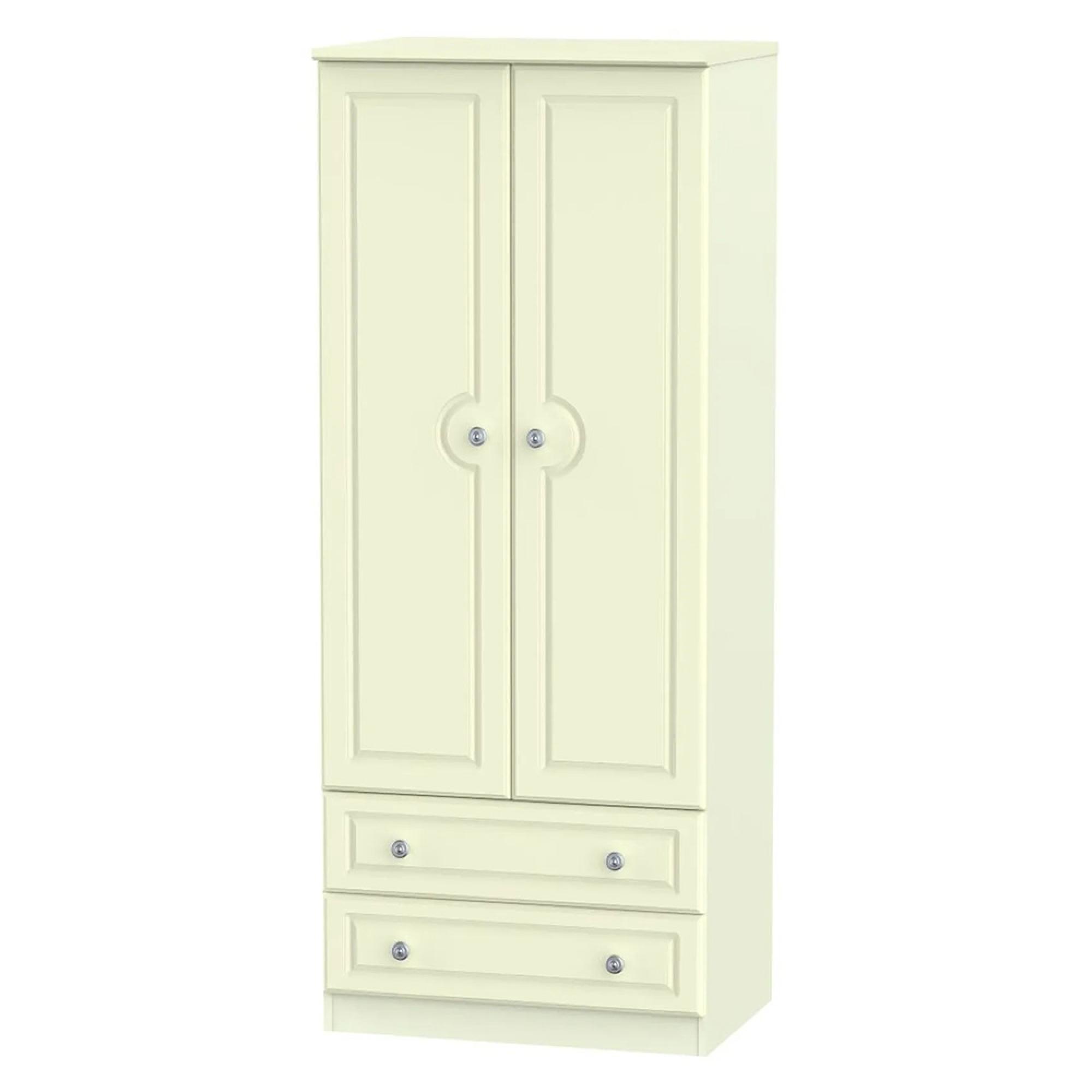 Pembroke Wardrobe - 2 Door - 2 Drawer - Double - Cream