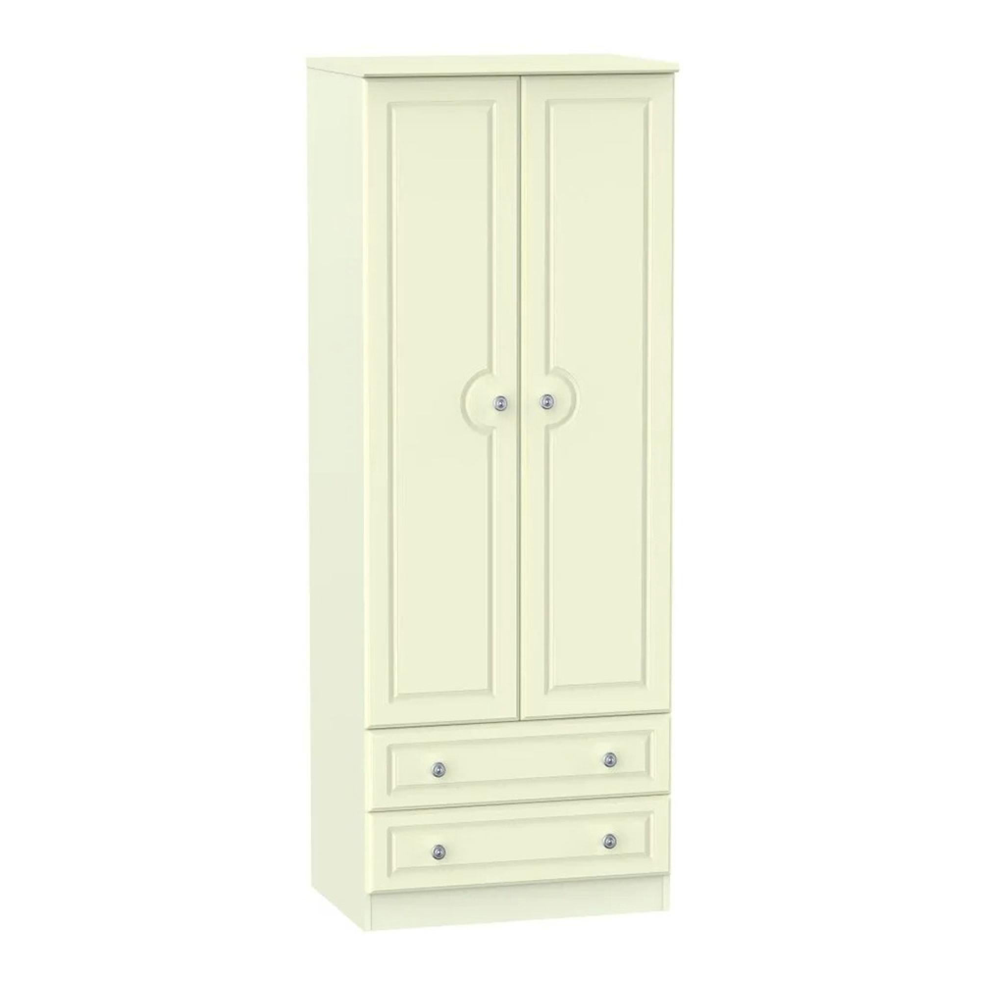 Pembroke Wardrobe - 2 Door - 2 Drawer - Tall - Cream