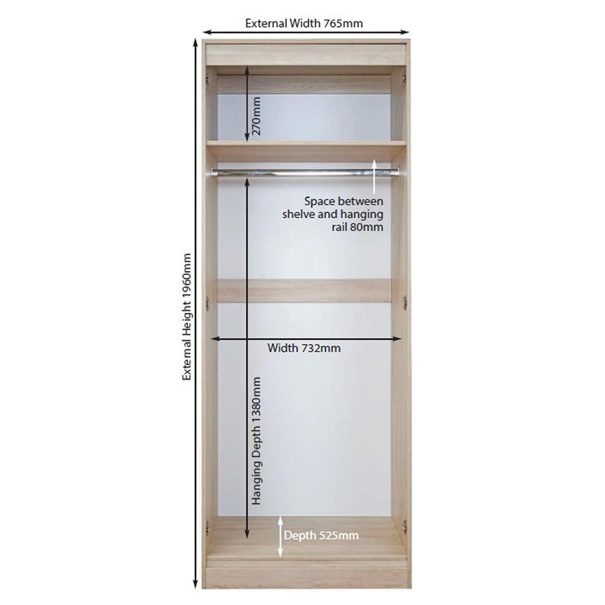 Pembroke Wardrobe - 2 Door - Plain - Tall - Cream
