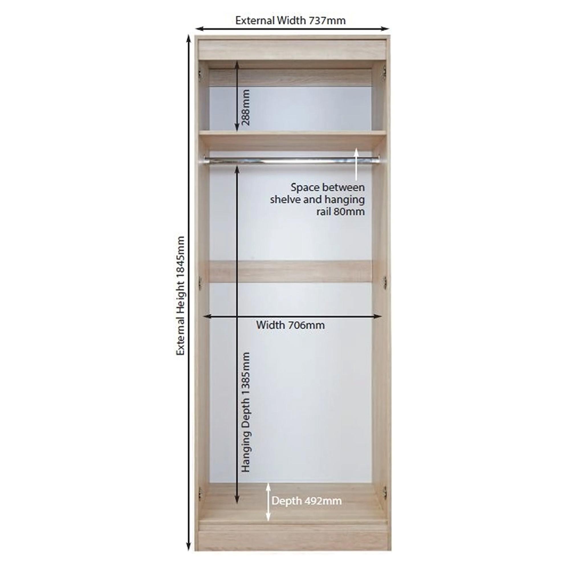 Pembroke Wardrobe - 2 Door - Plain - Cream