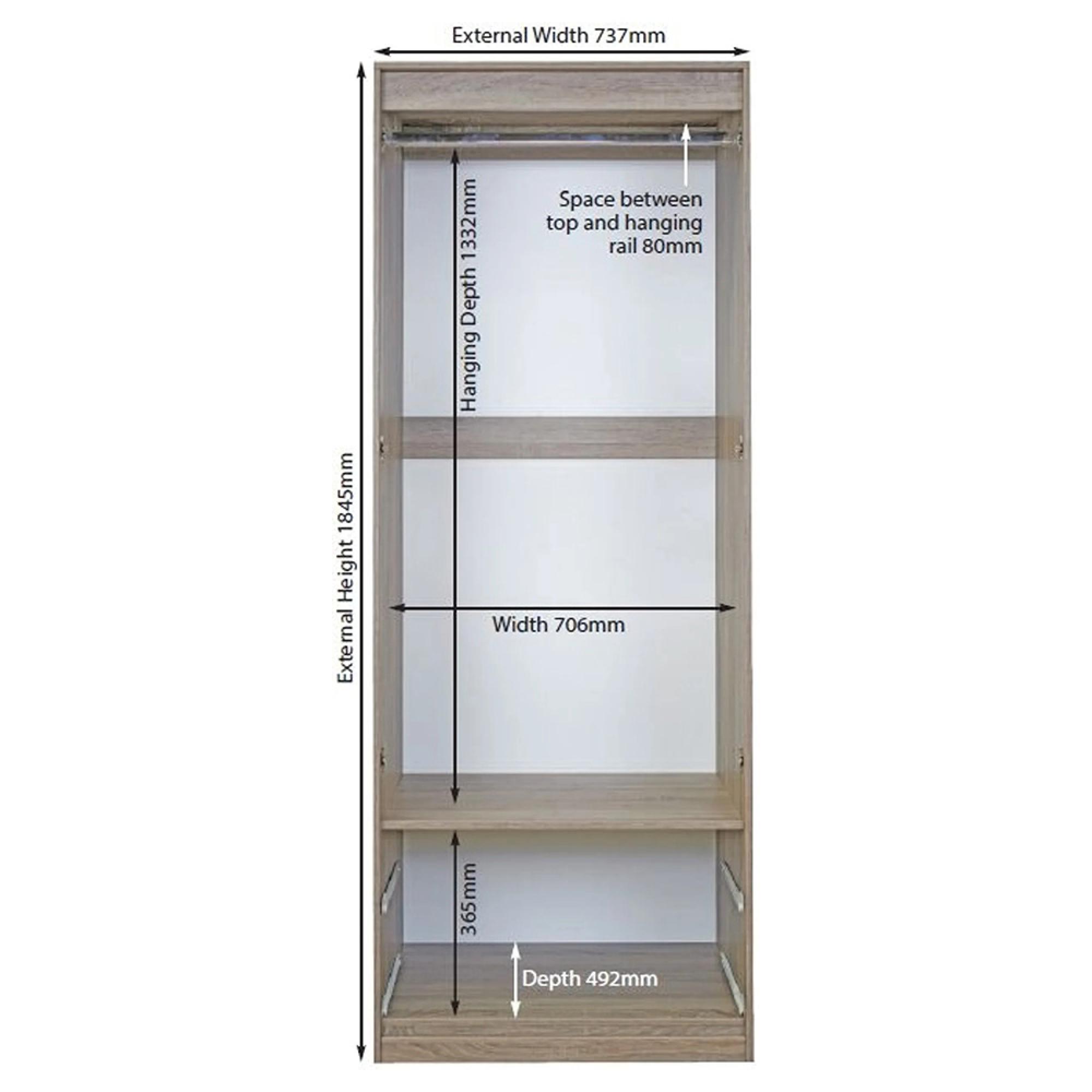 Pembroke Wardrobe - 2 Door - 2 Drawer - Double - White Gloss