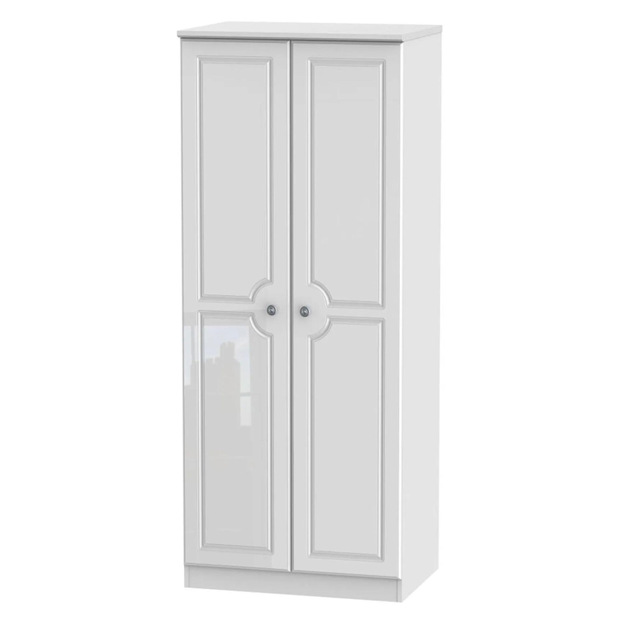 Pembroke Wardrobe - 2 Door - Plain - White Gloss
