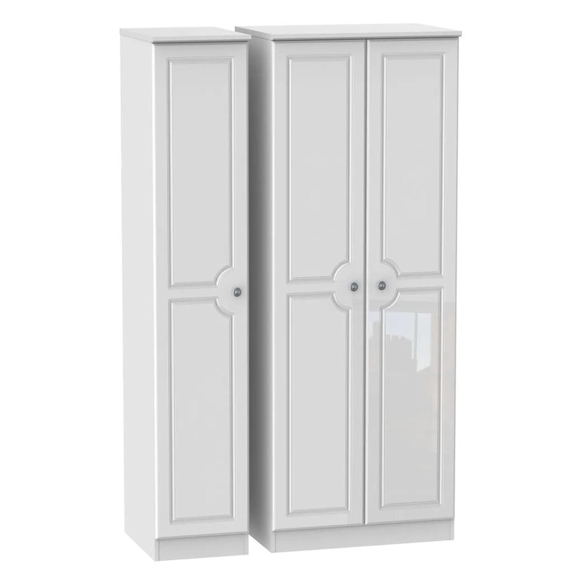 Pembroke Wardrobe - 3 Door - Tall - Triple - White Gloss