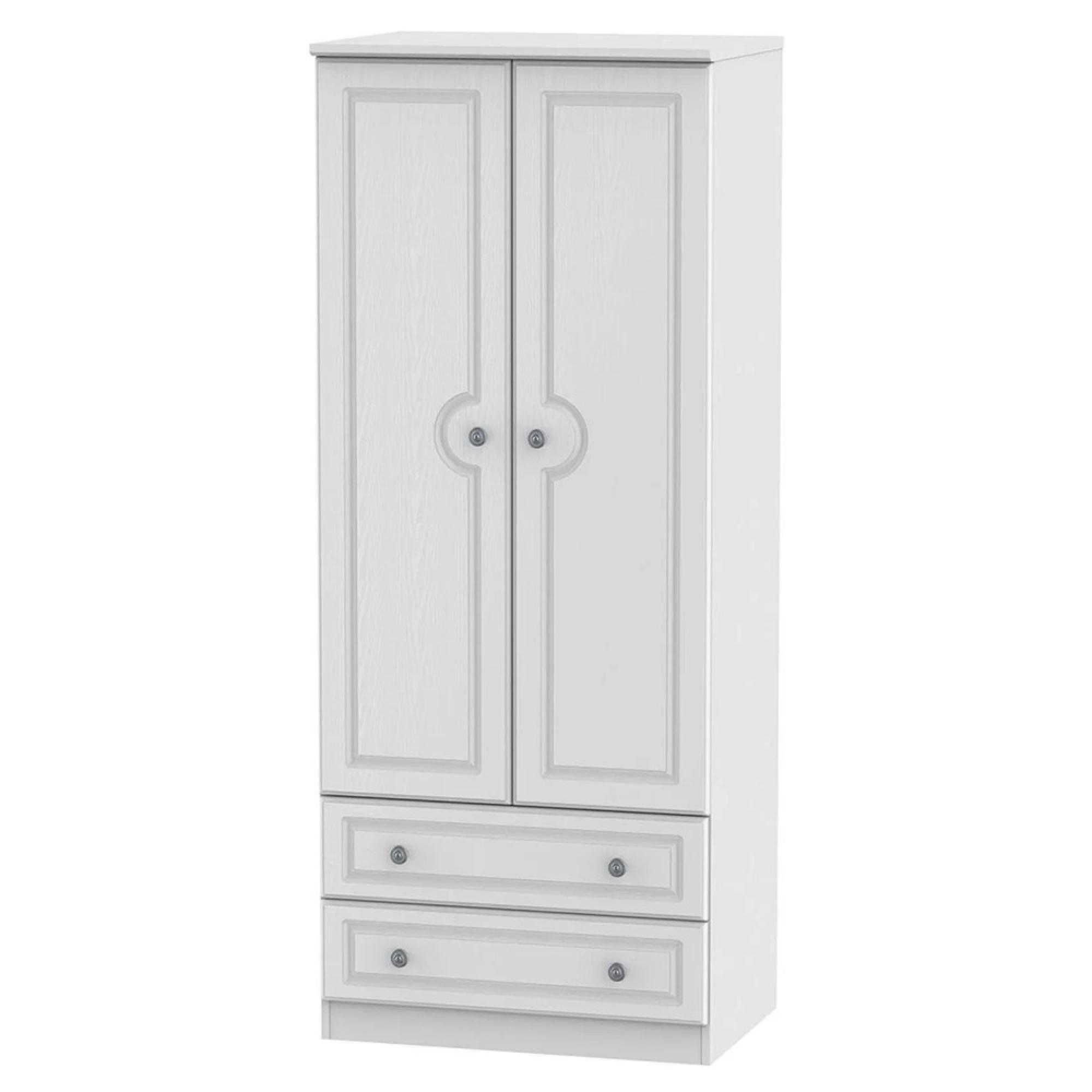 Pembroke Wardrobe - 2 Door - 2 Drawer - Double - White
