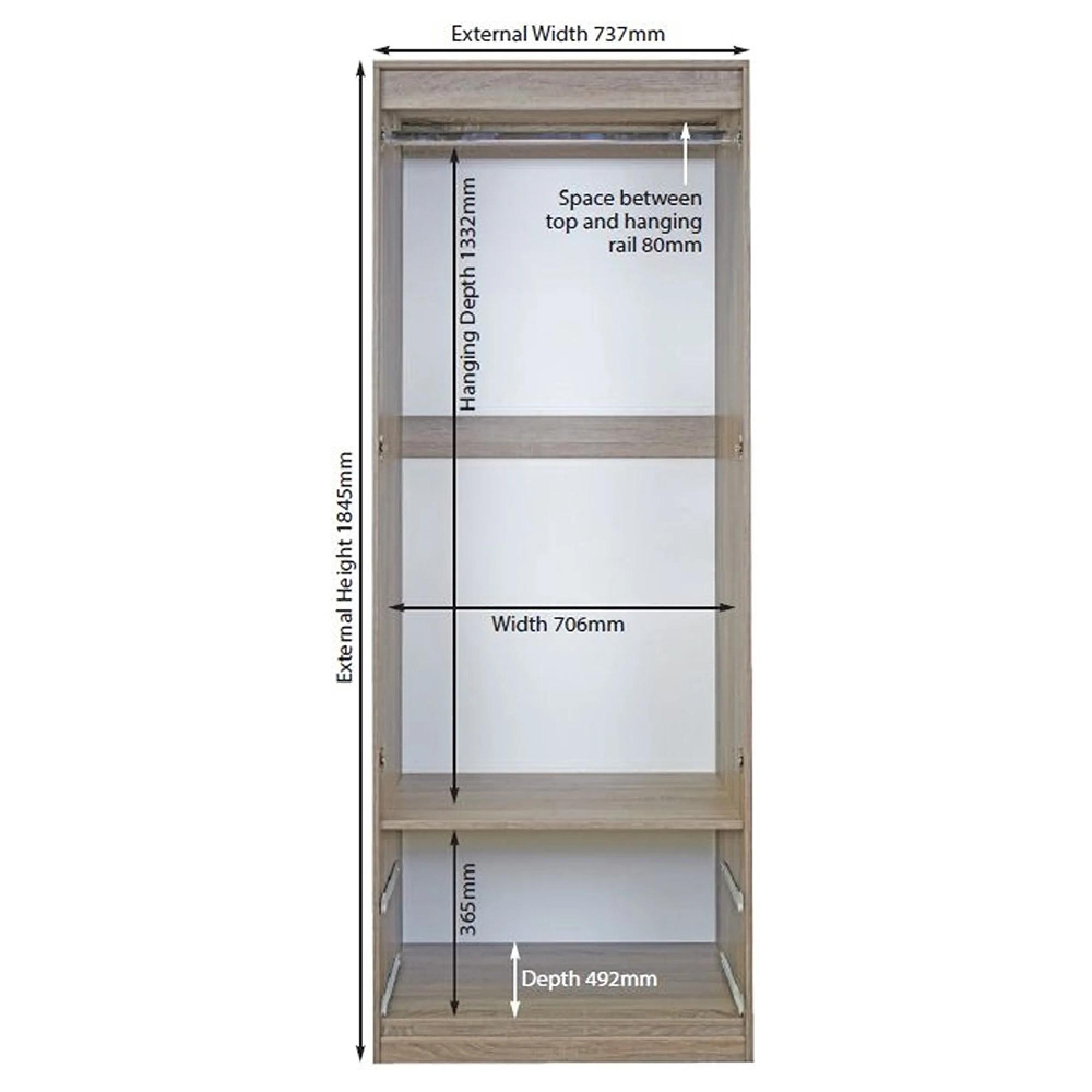Pembroke Wardrobe - 2 Door - 2 Drawer - Double - White