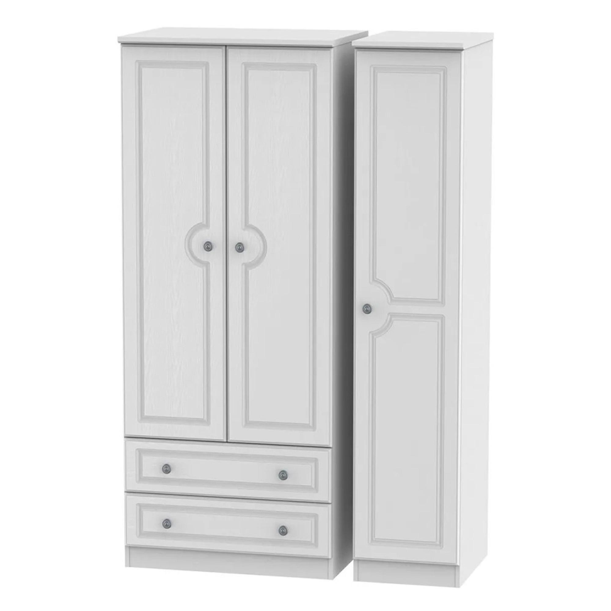 Pembroke Wardrobe - 3 Door - LHF 2 Drawers - Triple - White