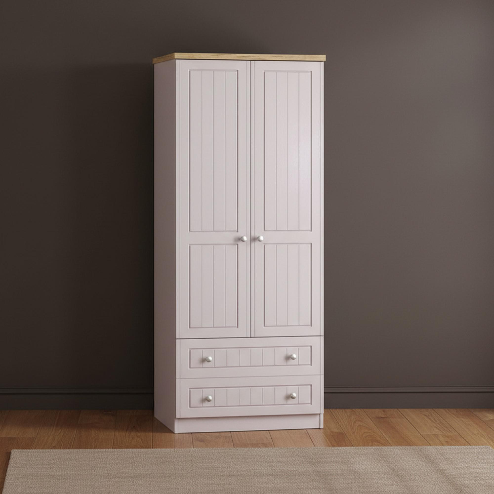 Vienna Wardrobe - 2 Door - 2 Drawer - Double - Cashmere