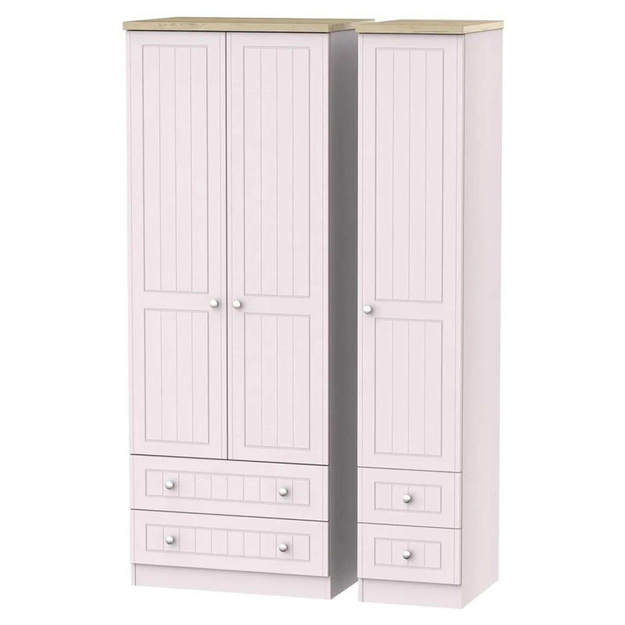 Vienna Wardrobe - 3 Door - 4 Drawers - Tall - Triple - Cashmere