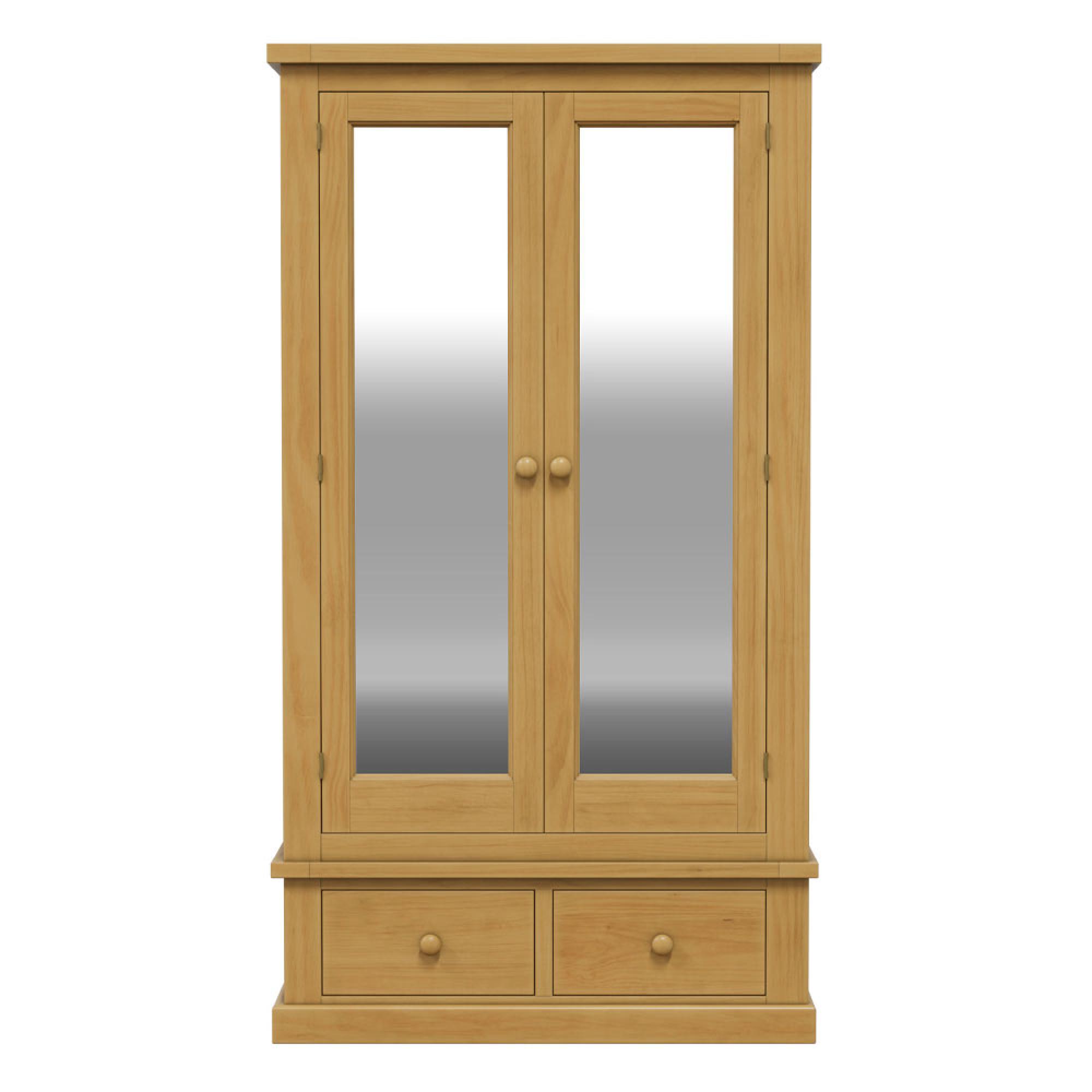 Churchill Waxed Pine 2 Door Combi Wardrobe