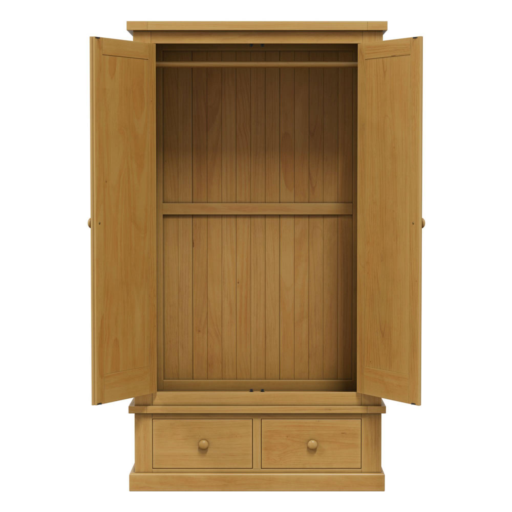 Churchill Waxed Pine 2 Door Combi Wardrobe