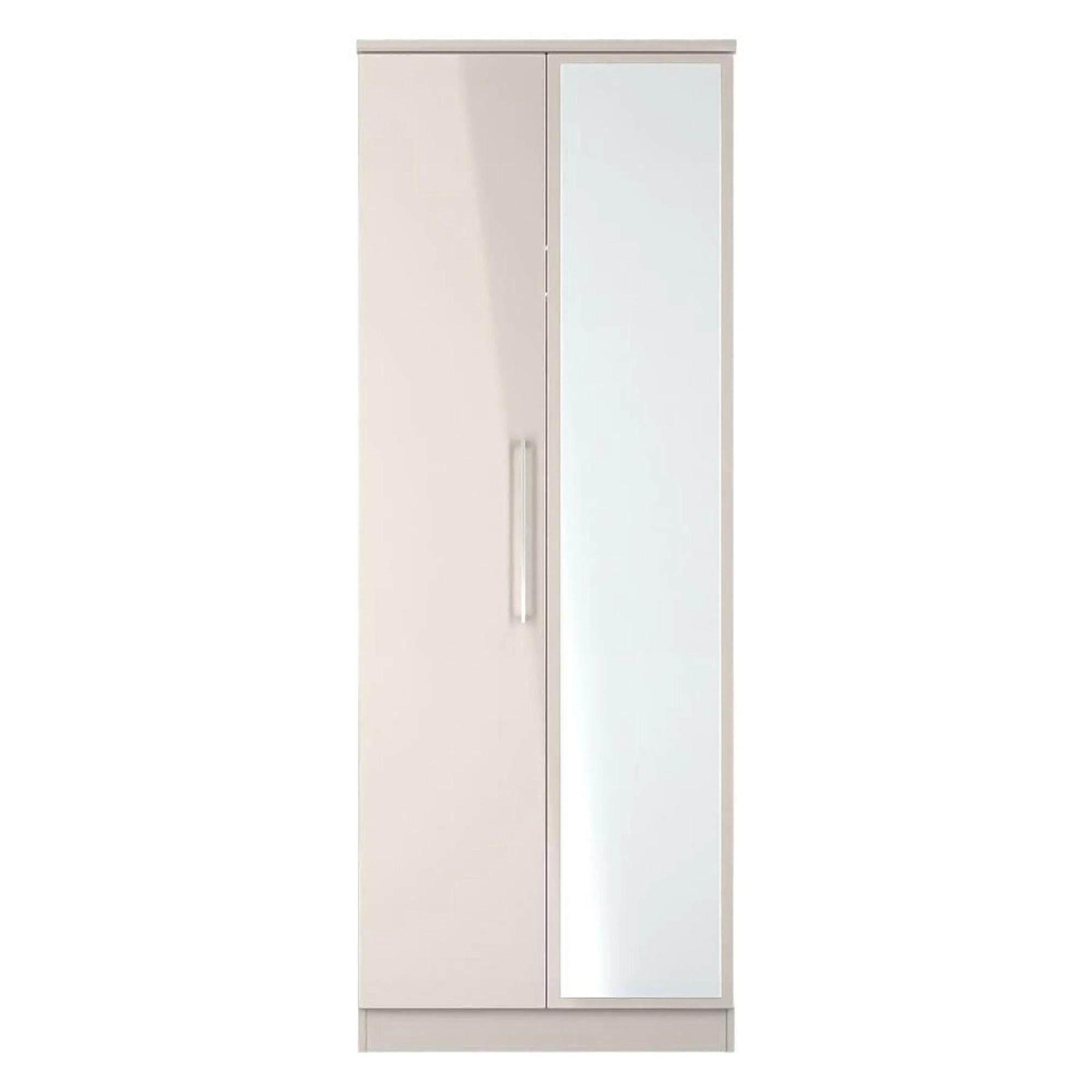 Paris Wardrobe - 2 Door - 1 Mirror - Tall - Cashmere