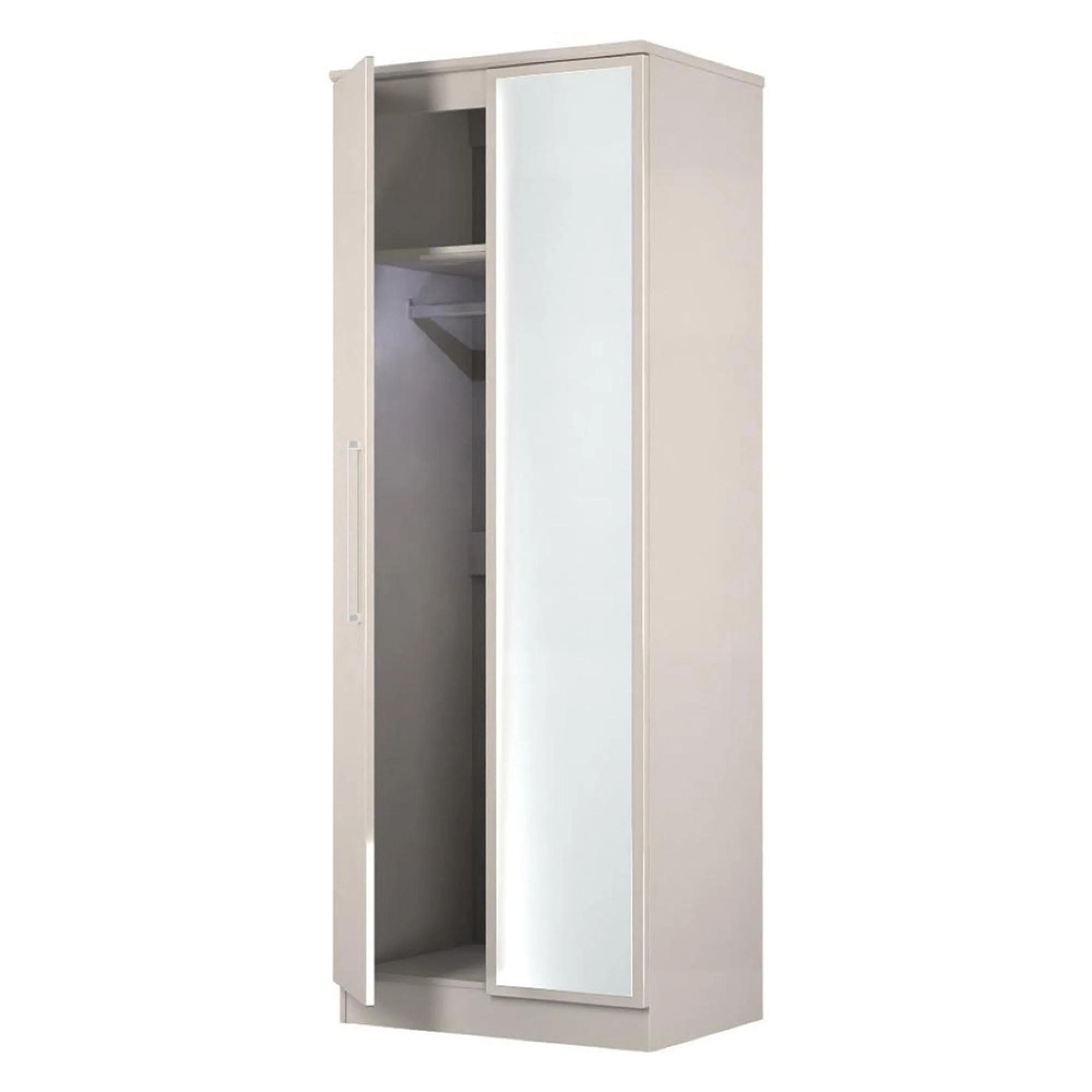 Paris Wardrobe - 2 Door - 1 Mirror - Tall - Cashmere