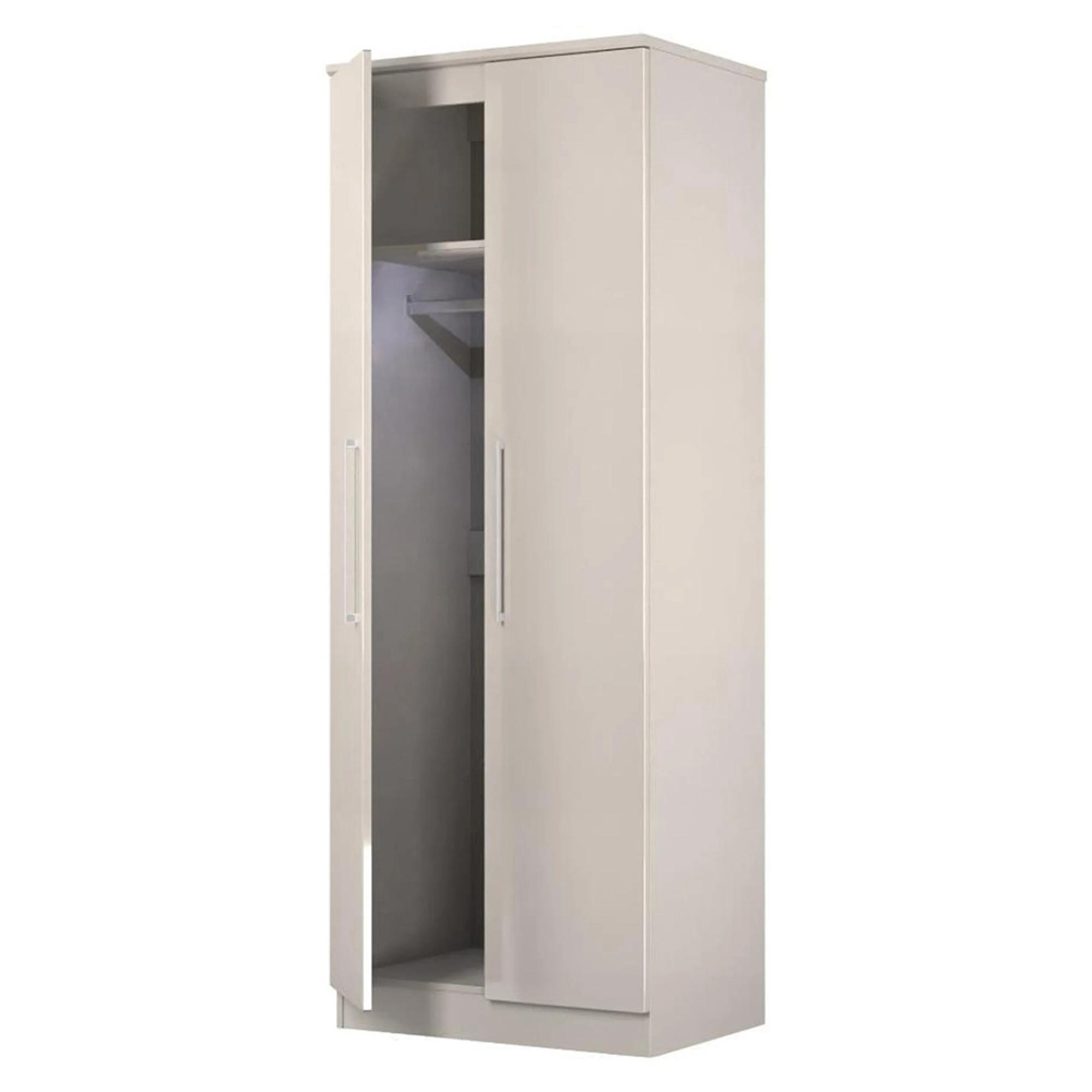 Paris Wardrobe - 2 Door - Plain - Tall - Cashmere Gloss