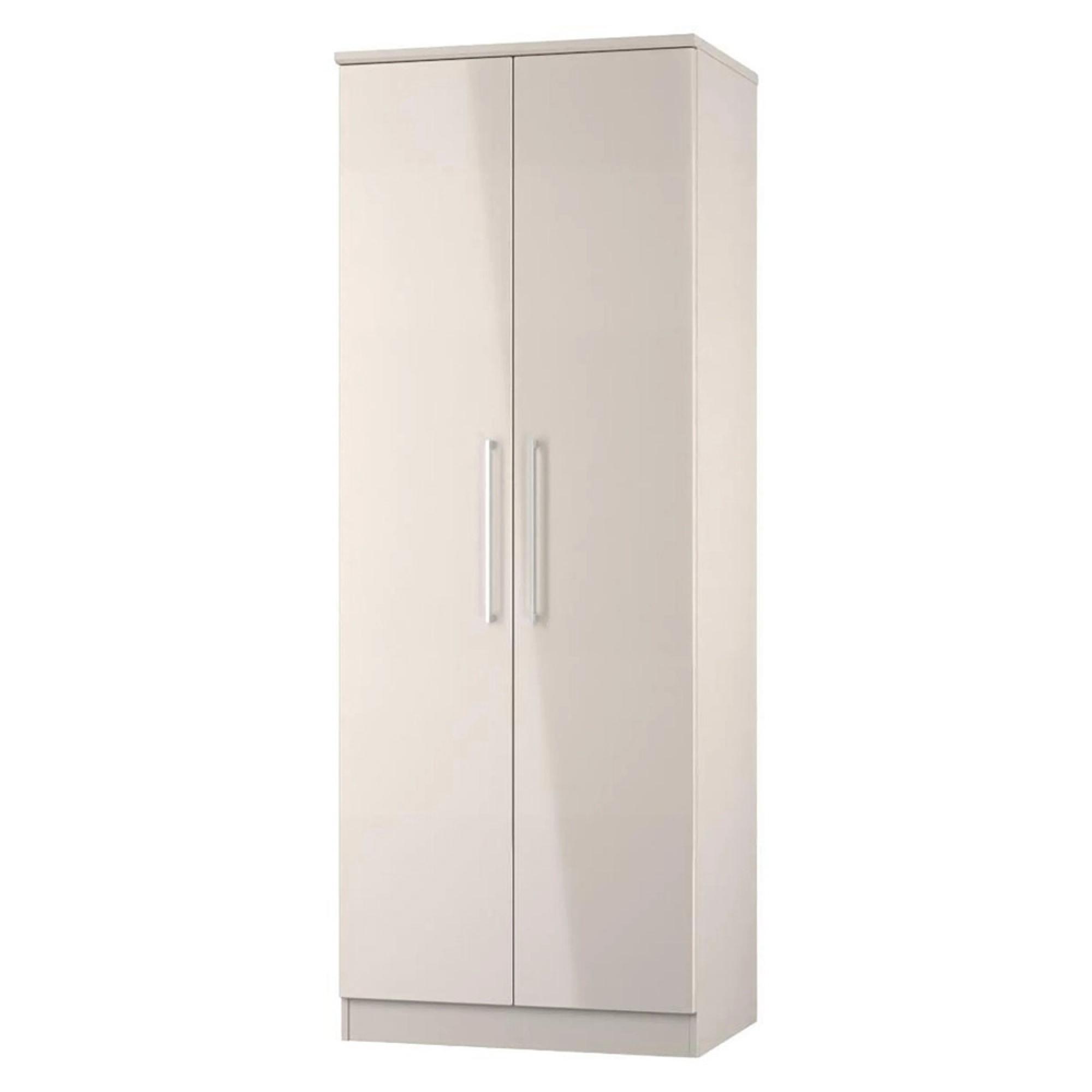 Paris Wardrobe - 2 Door - Plain - Tall - Cashmere Gloss