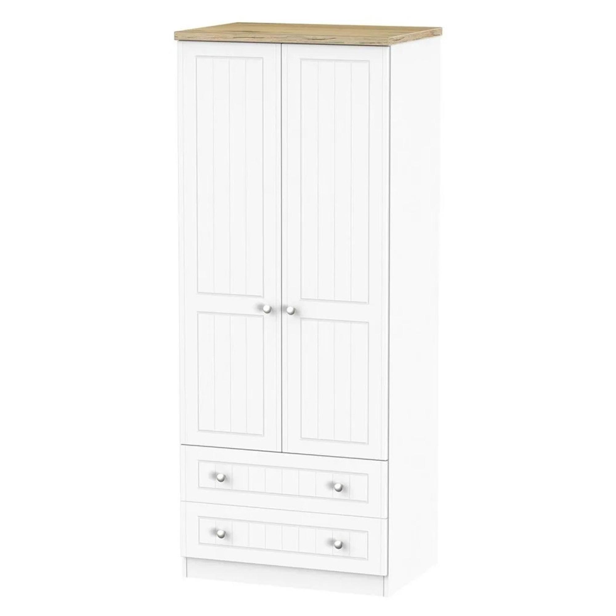 Vienna Wardrobe - 2 Door - 2 Drawer - Double - Porcelain