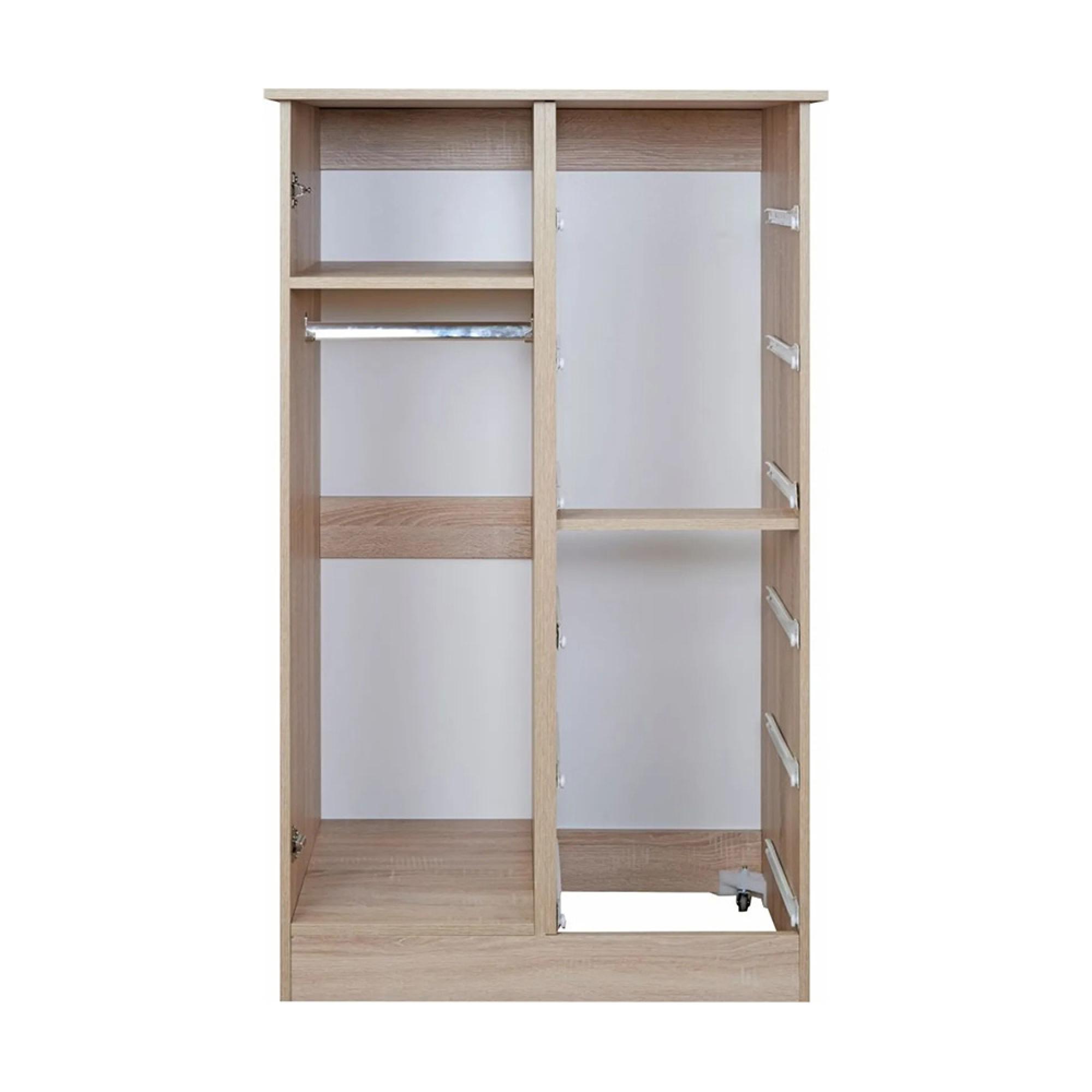 Warwick Wardrobe - 1 Door - Midi - Cream and Oak