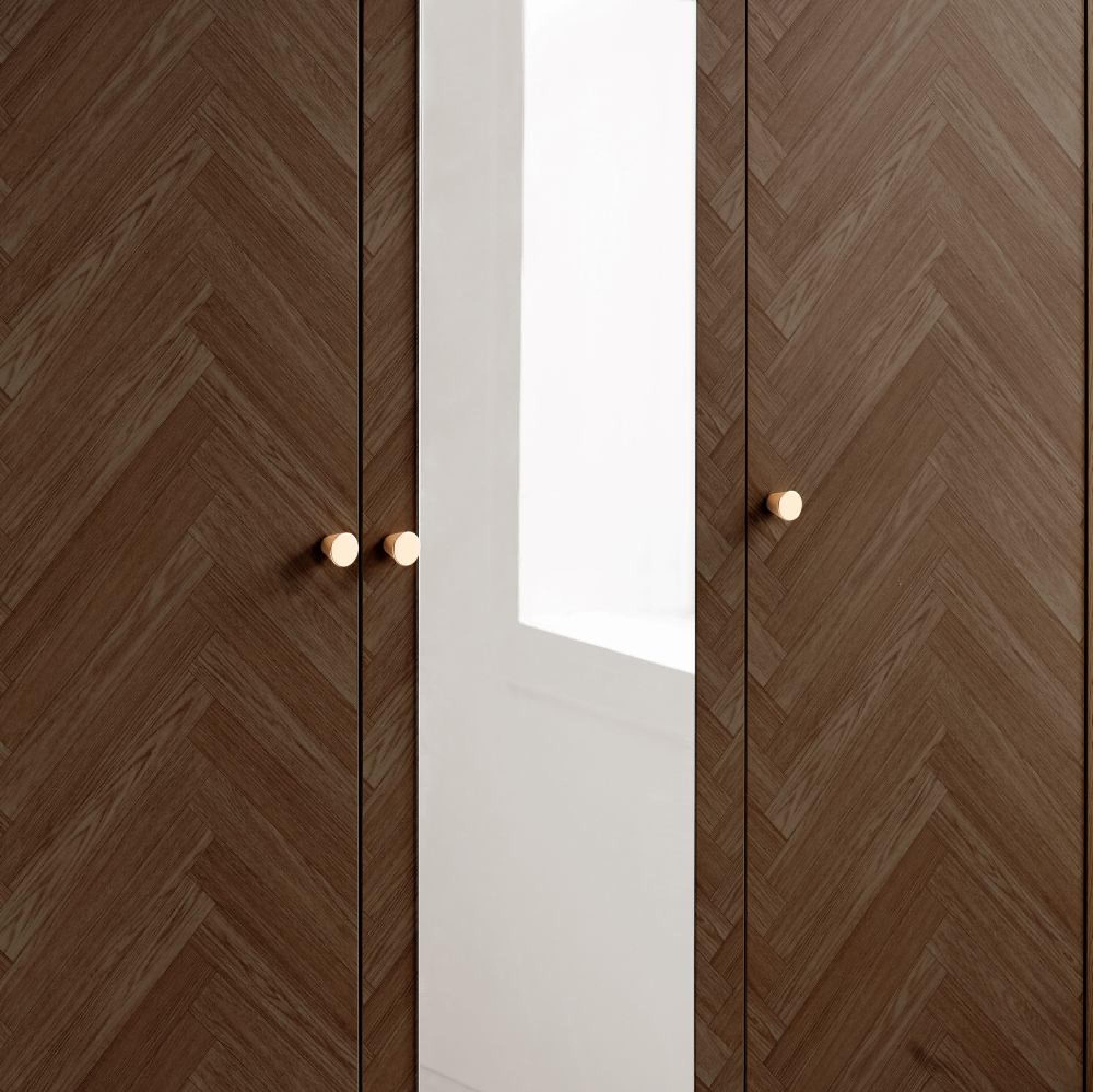 Herringford Mirror Wardrobe - 3 Door - Walnut