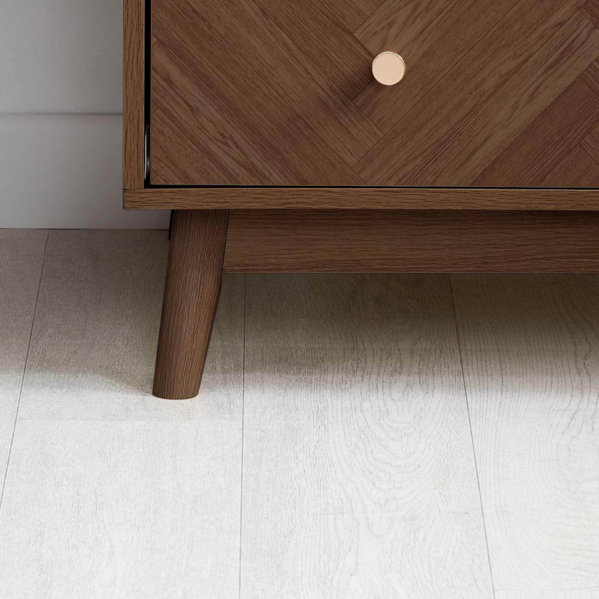 Herringford Wardrobe - 2 Door - 1 Drawer - Walnut