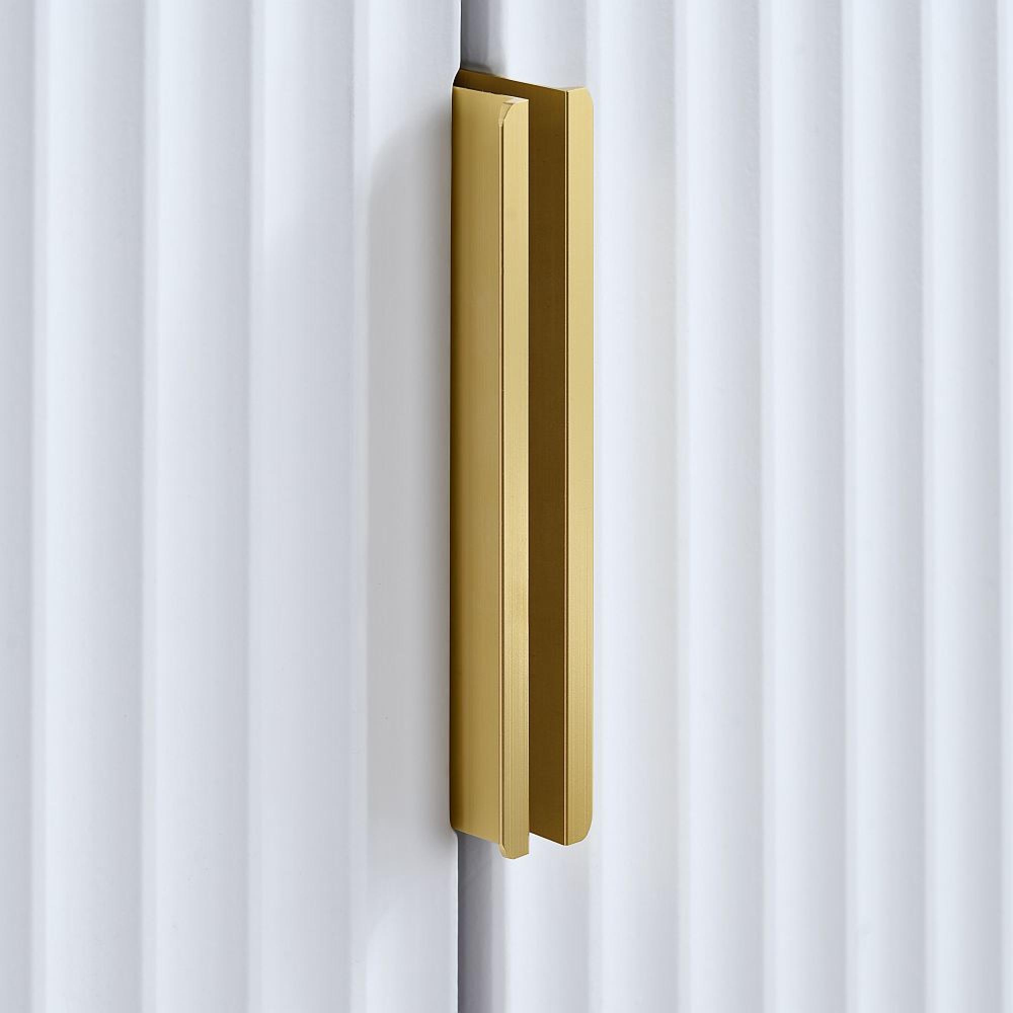 Zara Wardrobe - 2 Door - Fluted - White - Gold Legs