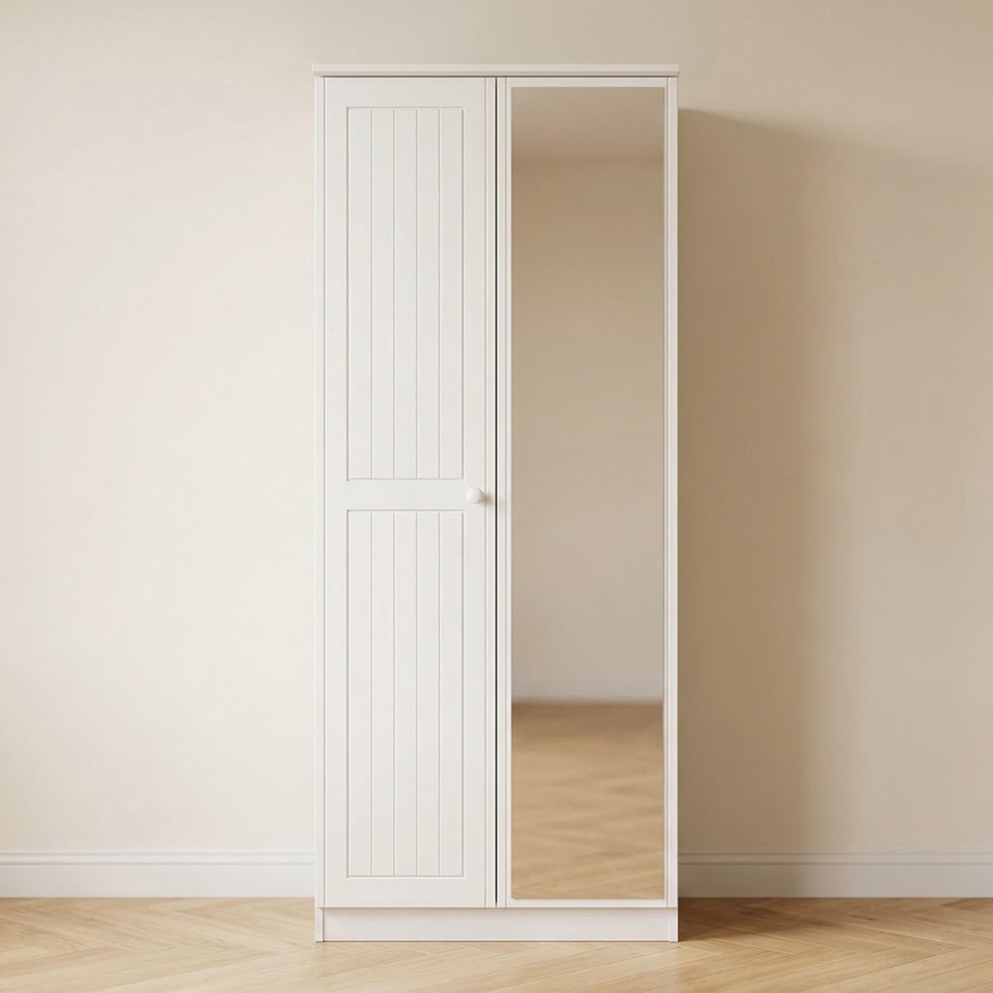 Warwick Wardrobe - 2 Door - 1 Mirror - White