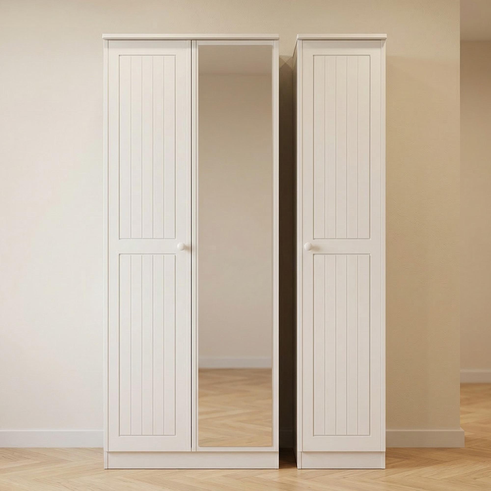 Warwick Wardrobe - 3 Door - 1 Mirror - Triple - White