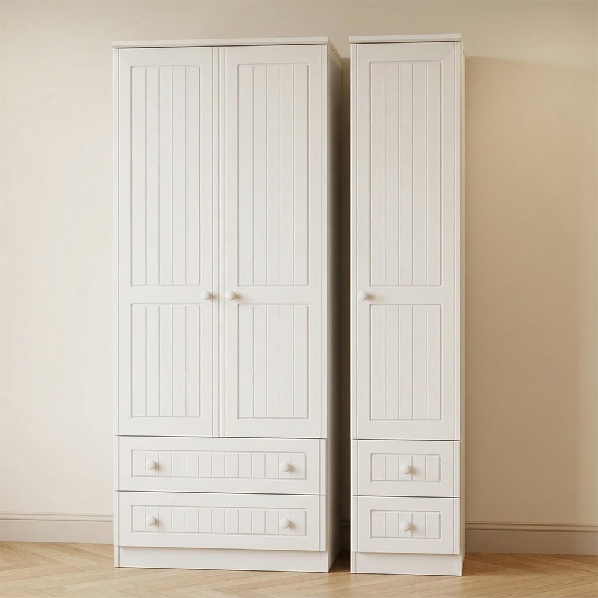 Warwick Wardrobe - 3 Door - 4 Drawers - Triple - White