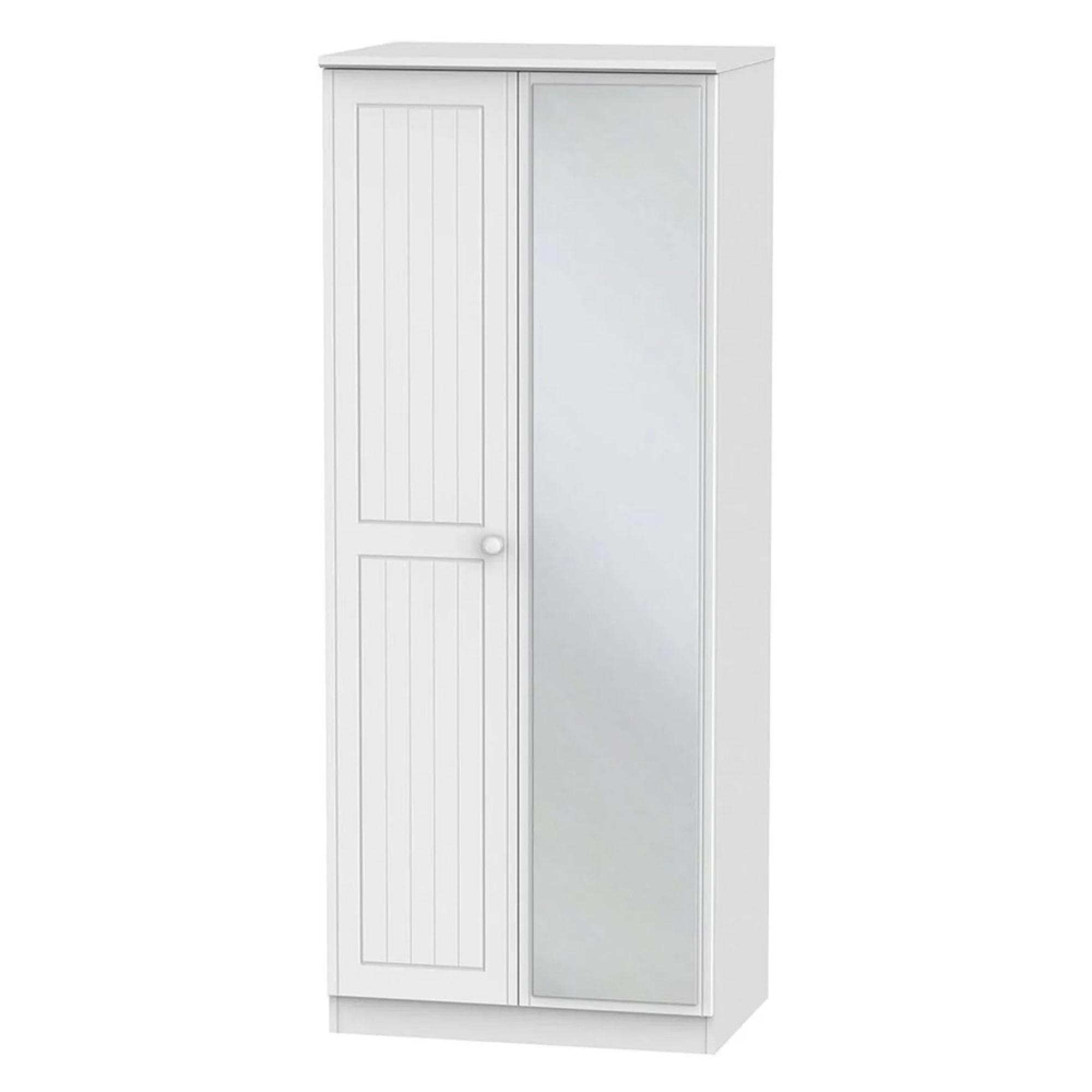 Warwick Wardrobe - 2 Door - 1 Mirror - White