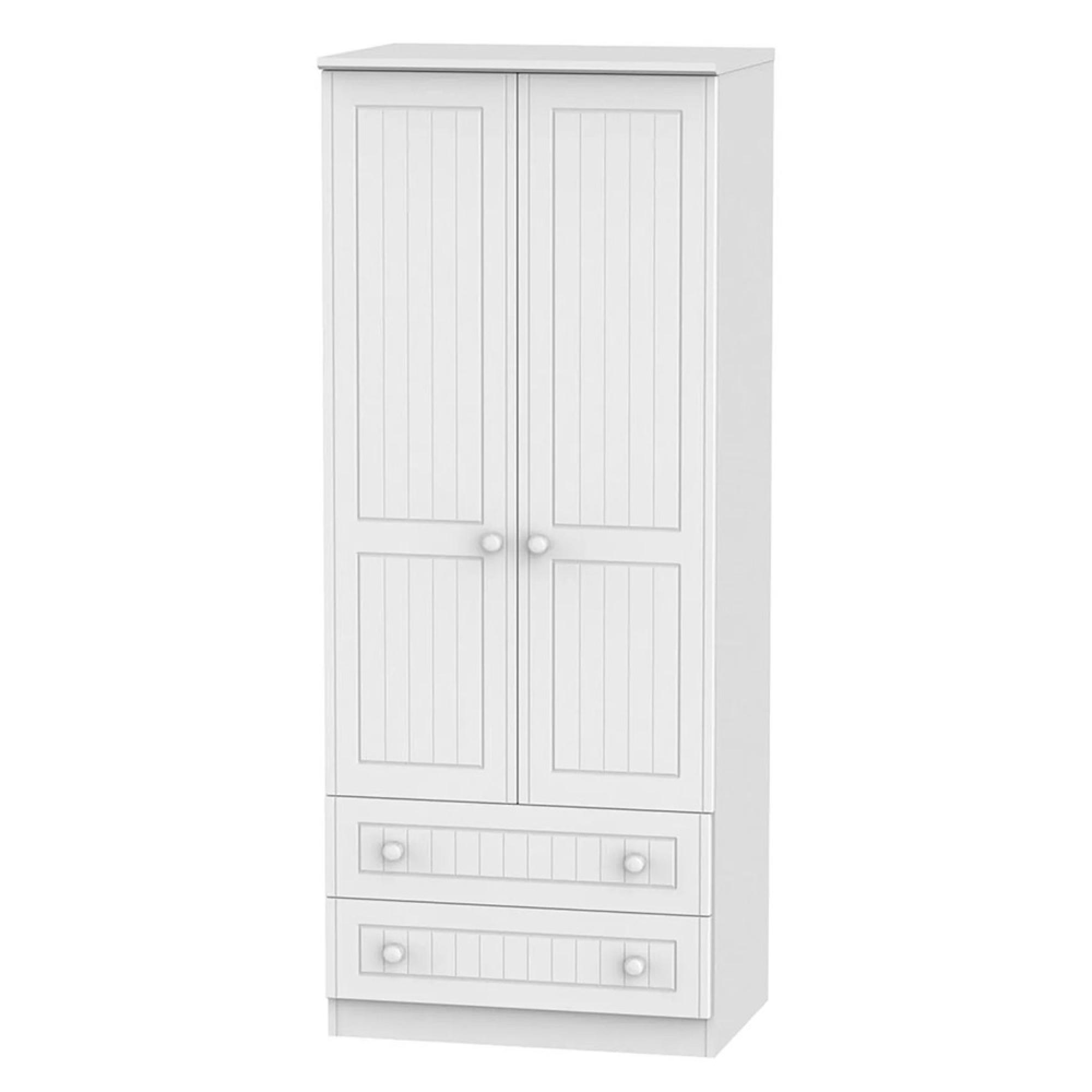 Warwick Wardrobe - 2 Door - 2 Drawer - Double - White