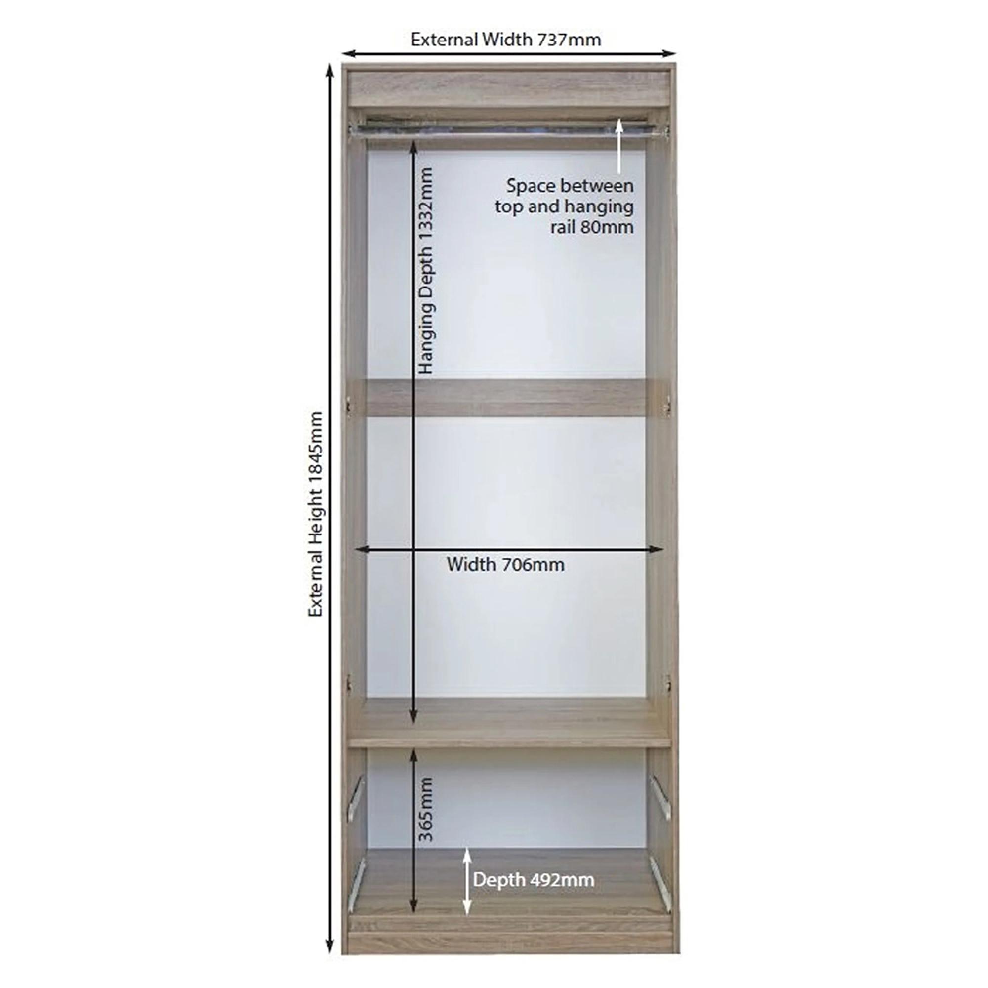 Warwick Wardrobe - 2 Door - 2 Drawer - Double - White