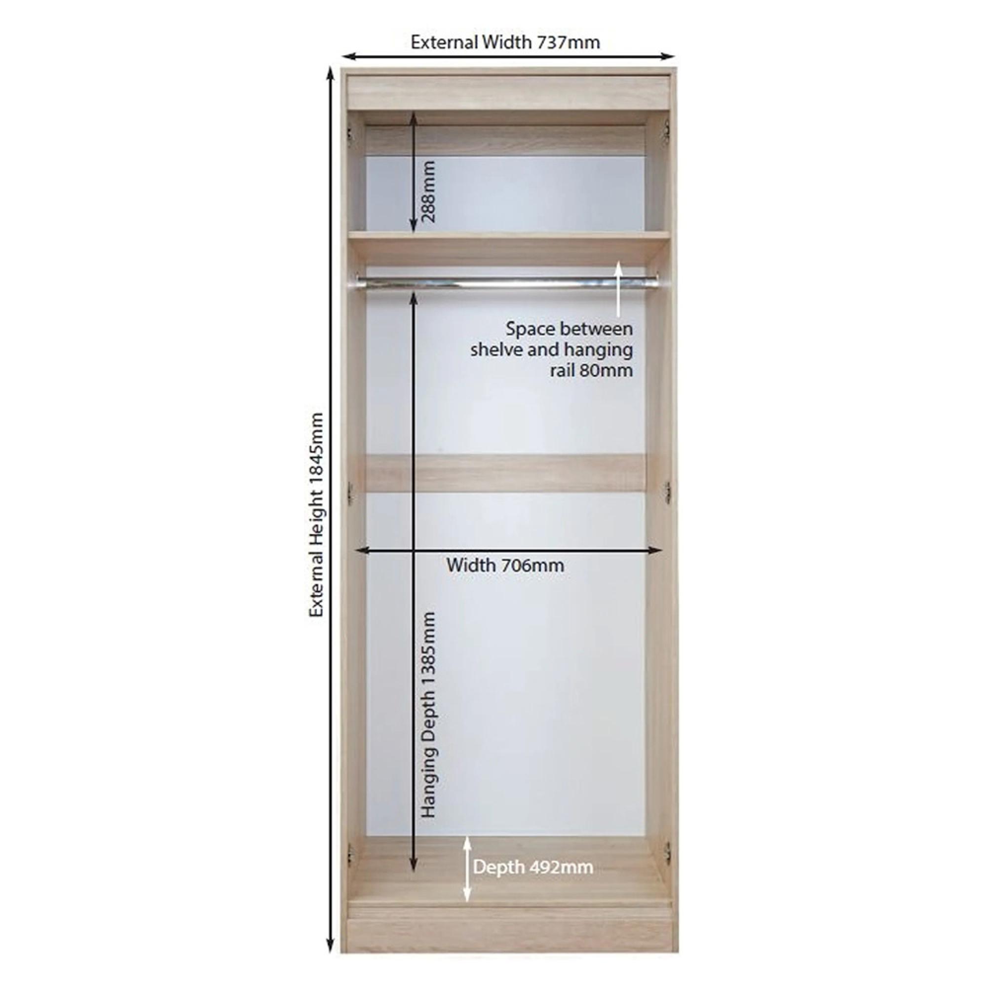 Warwick Wardrobe - 2 Door - Plain - White
