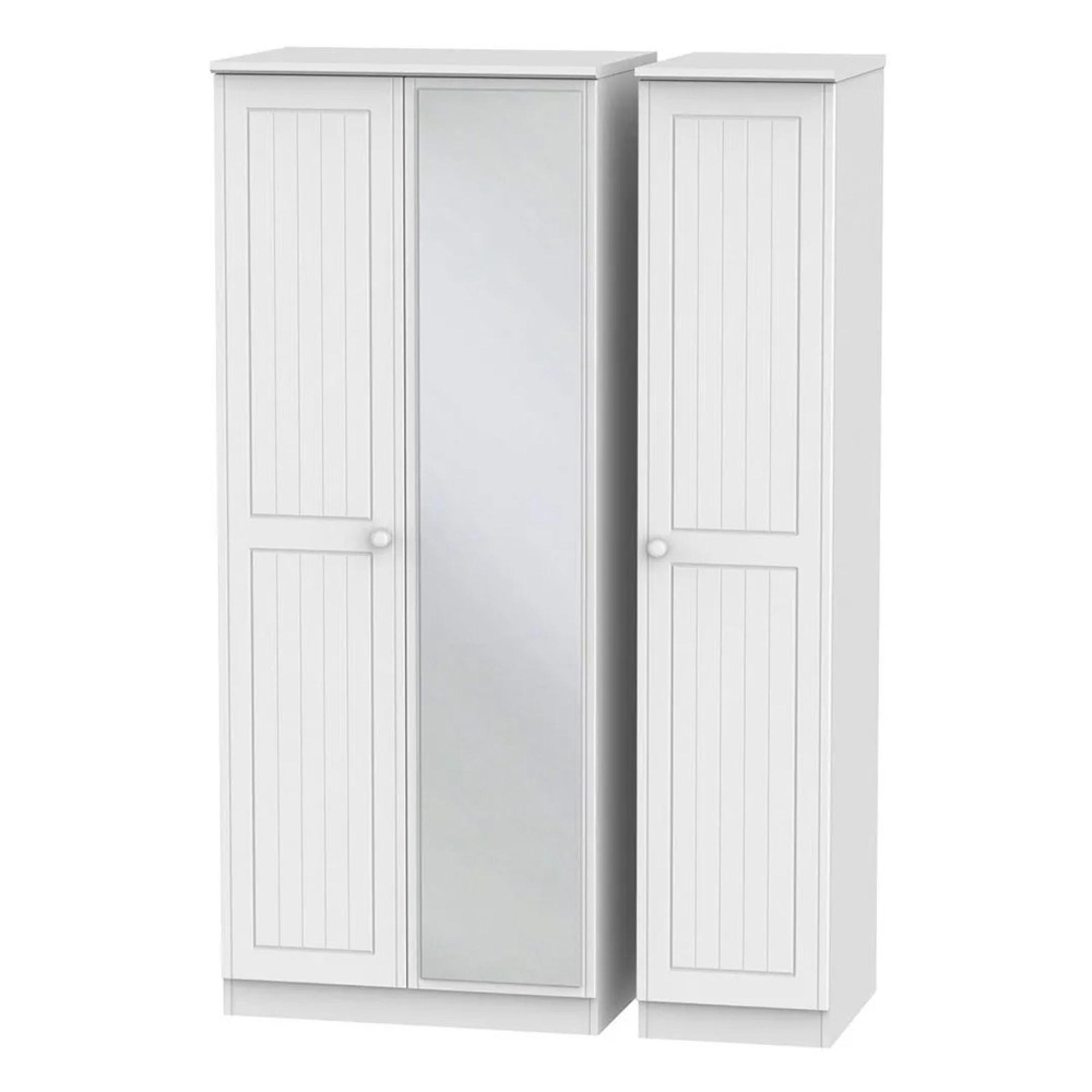 Warwick Wardrobe - 3 Door - 1 Mirror - Triple - White