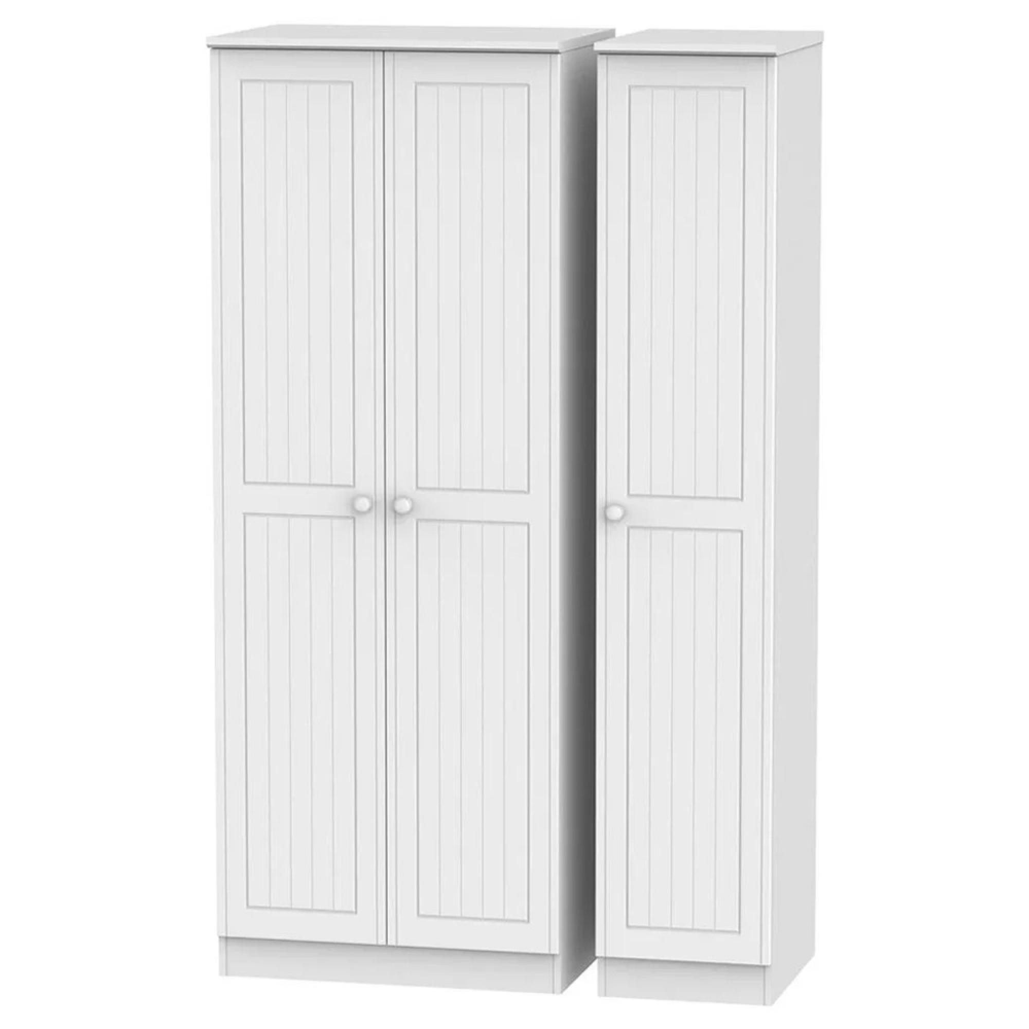 Warwick Wardrobe - 3 Door - Tall - Triple - White