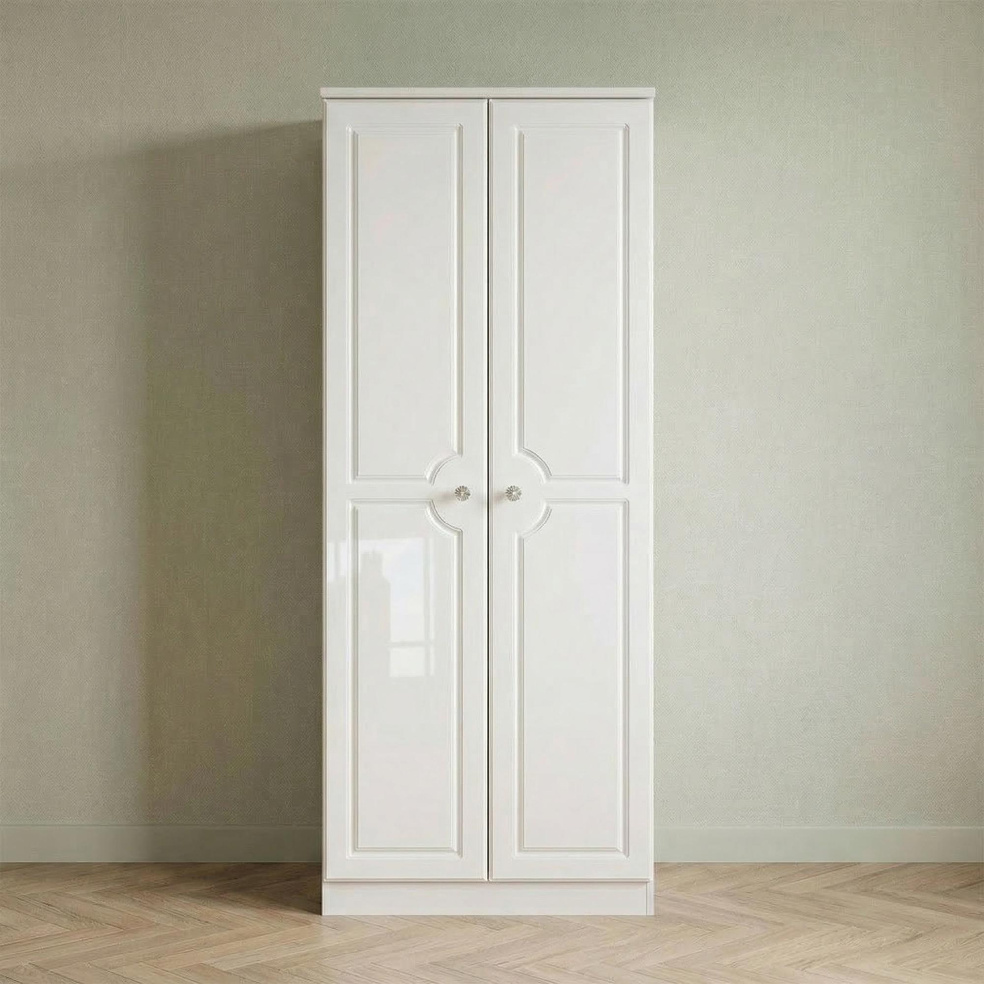 Balmoral Wardrobe - 2 Door - Plain - White Gloss